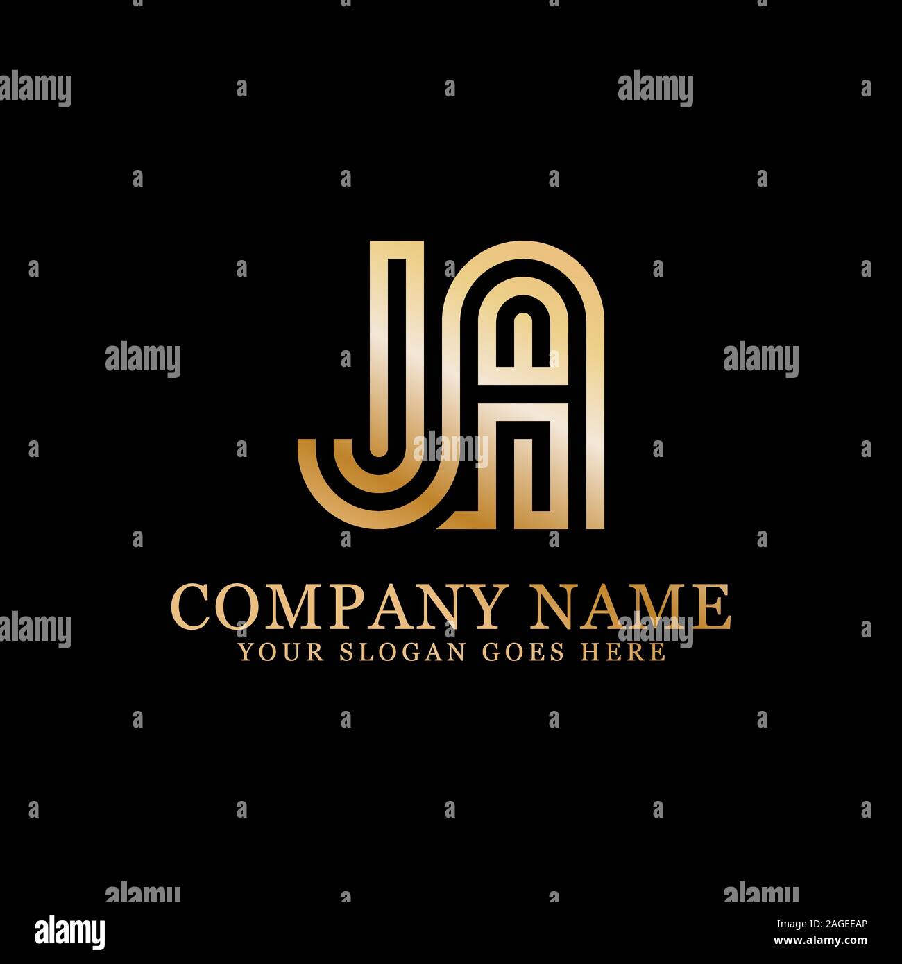 FA initial letter Logo Inspiration, F and A combination logo vector with hexagonal idea Stock Vector