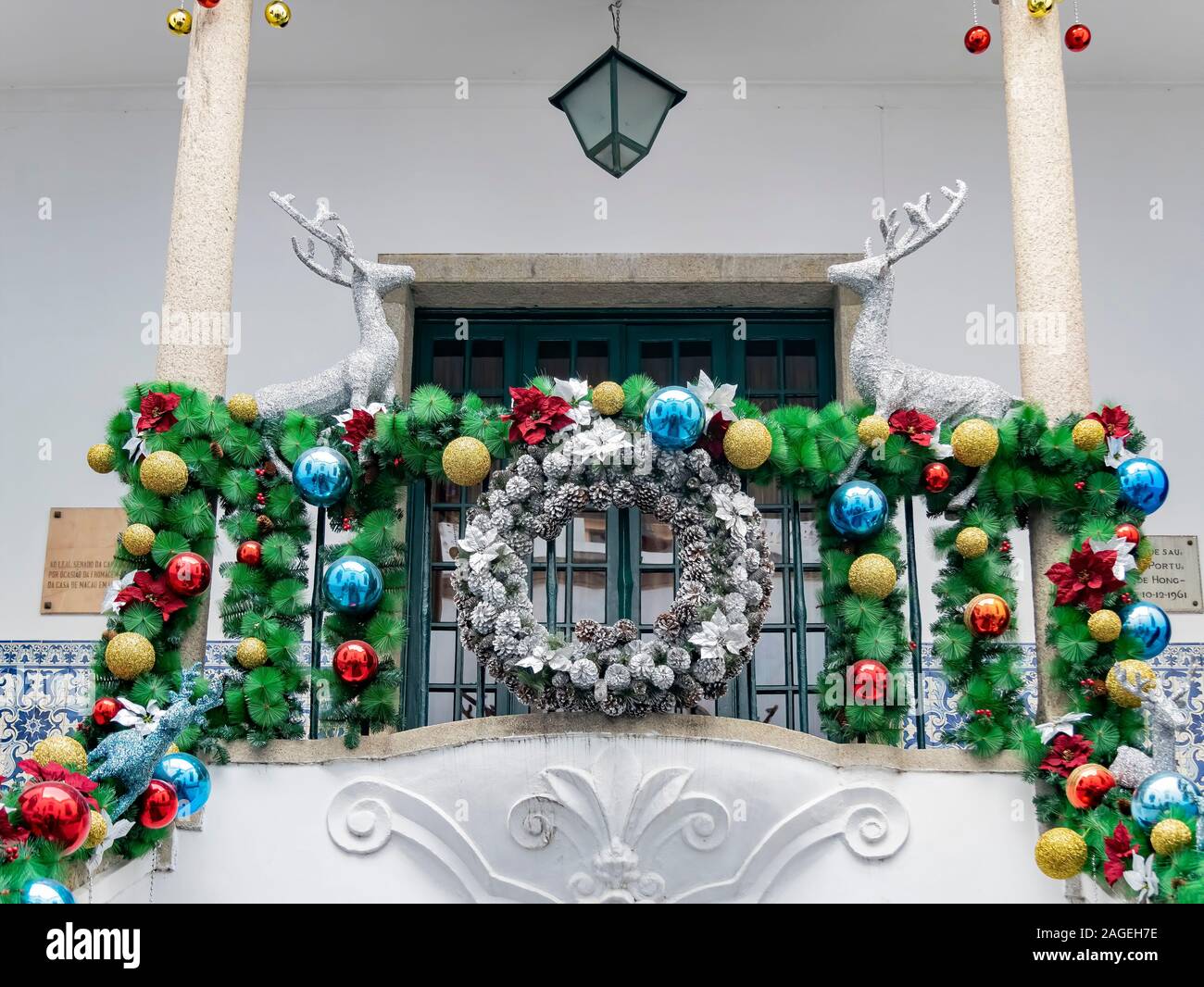 Macau, DEC 25: Interior view of The Christmas decoration in city hall on DEC 25, 2013 at Macau, China Stock Photo