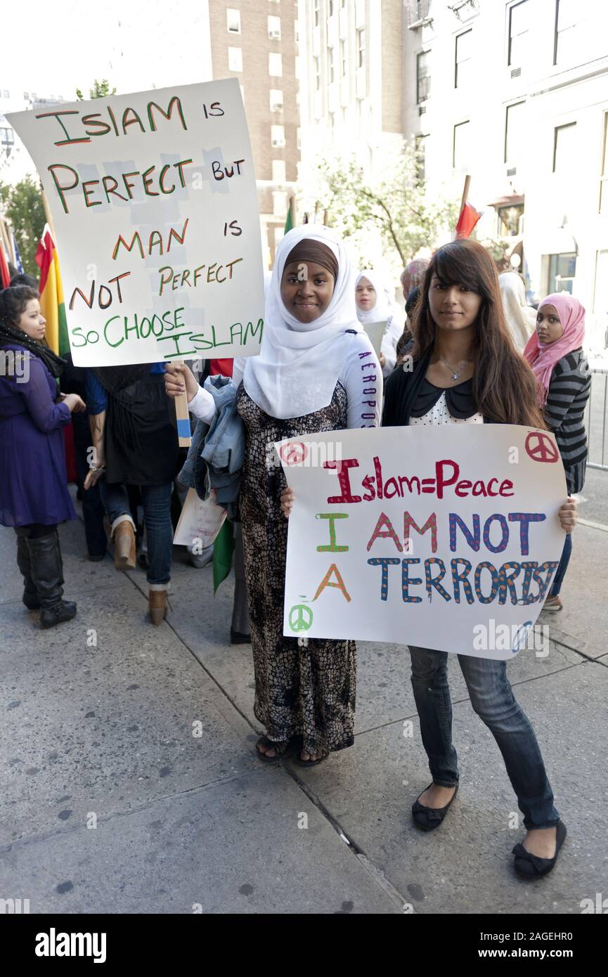 Muslim Day Parade in New York City, 2012. Stock Photo