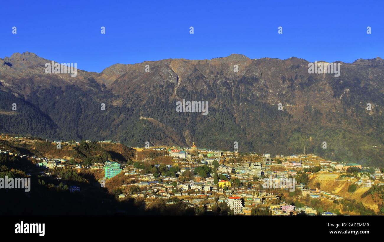 Scenic Landscape Of Tawang Hill Station And Himalaya Mountains
