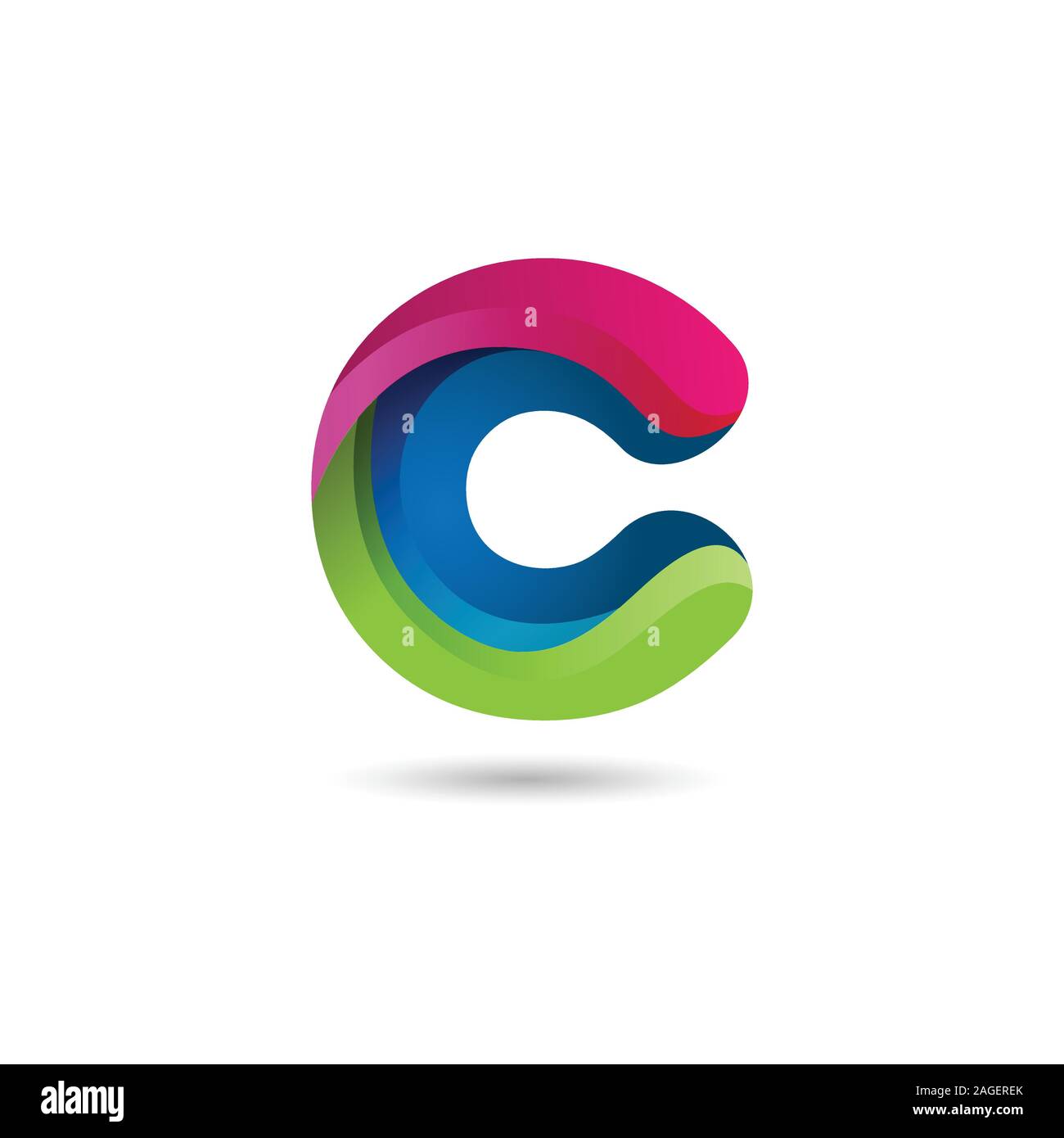 Letter C gradient color technology logo design vector illustration. C lettermark tech design corporate template logo Stock Vector