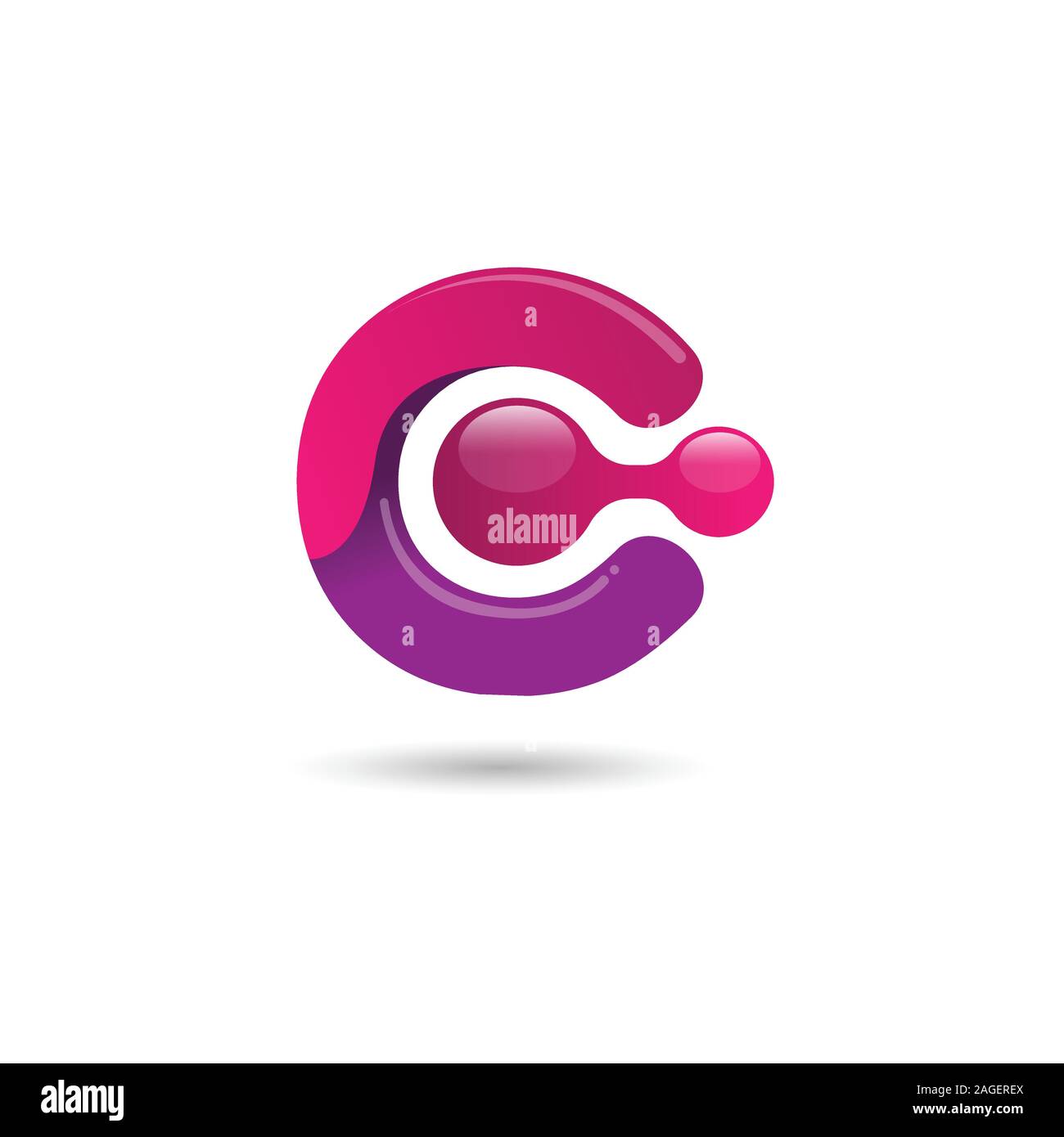 Letter C gradient color technology logo design vector illustration. C lettermark tech design corporate template logo Stock Vector