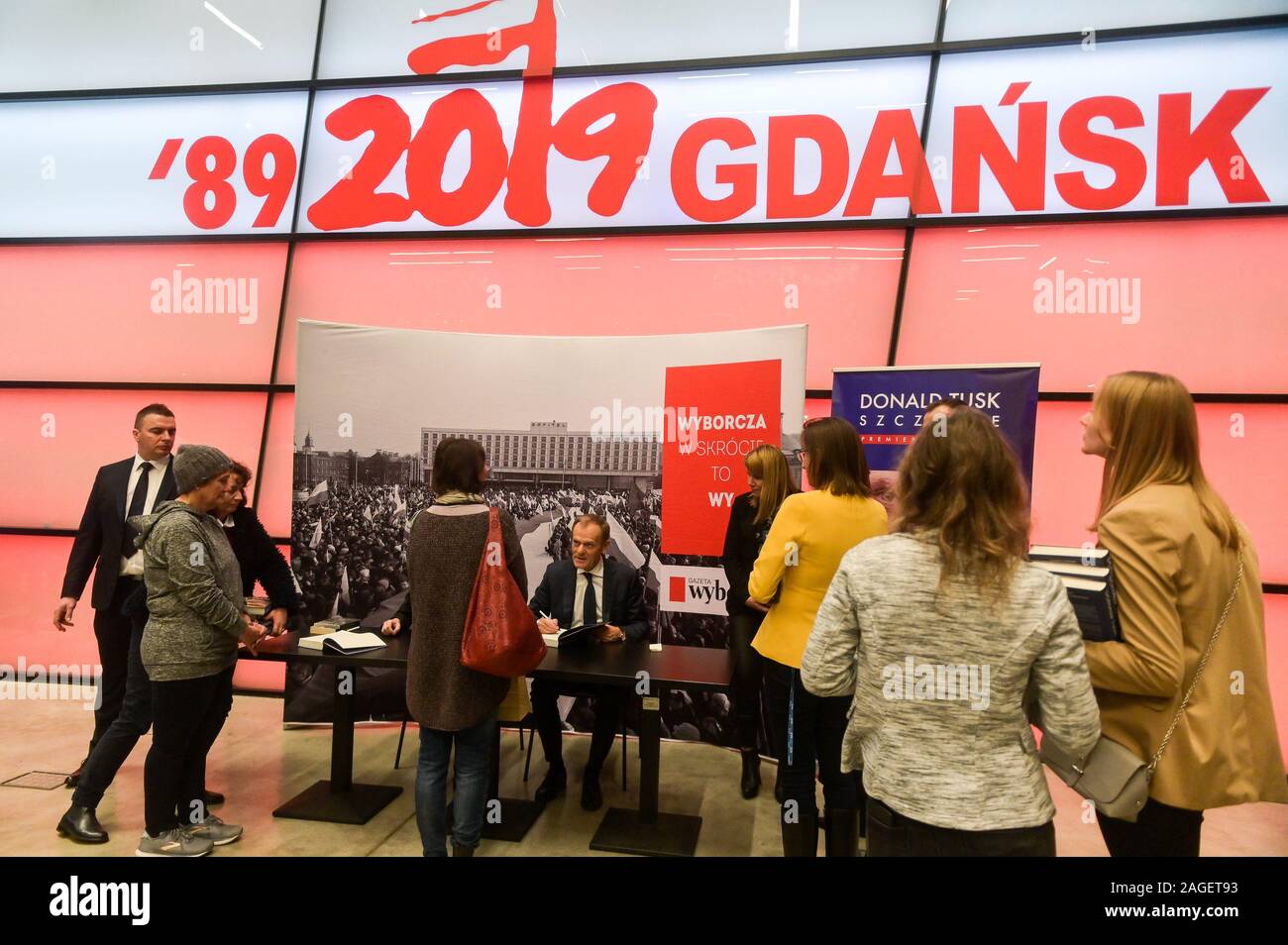 Gdansk Poland 18th Dec 2019 Donald Tusk Signing Books During The Event Donald Tusk Book Promotion Event Was Held At The European Solidarity Centre Donald Tusk Is Co Founder Of The Liberal Democratic Congress