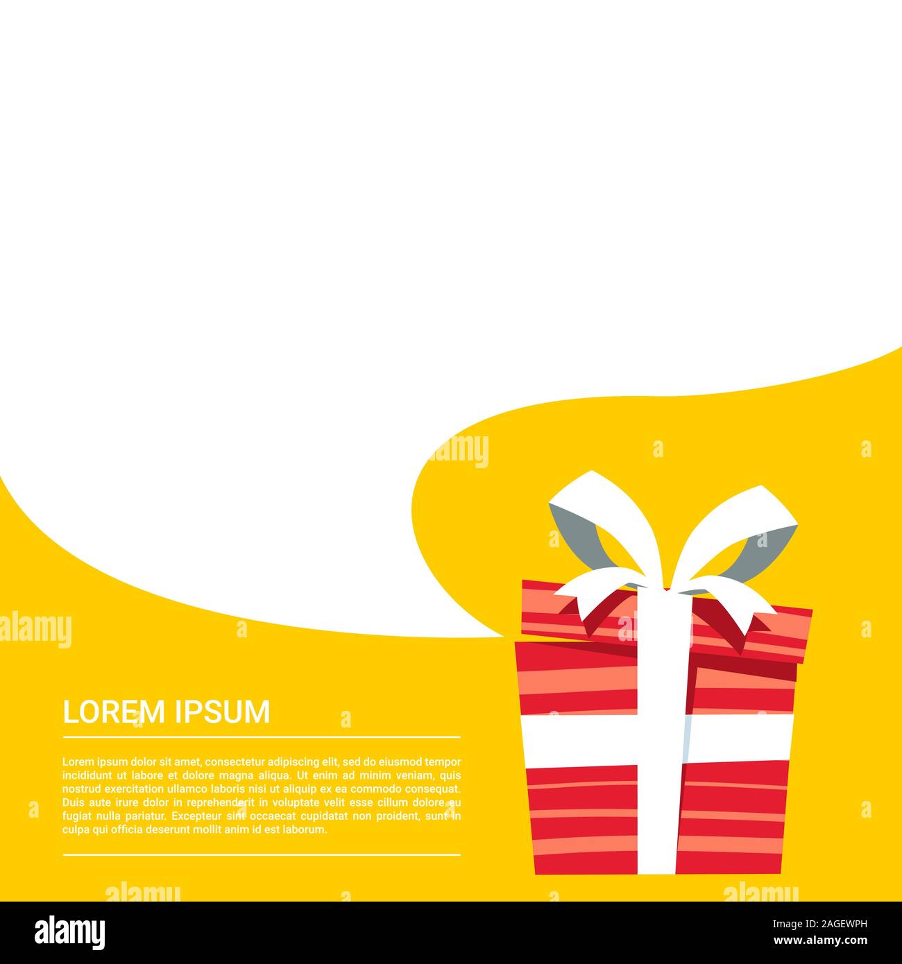 small opened Gift box with empty bubble text out from it on a Yellow background Stock Vector