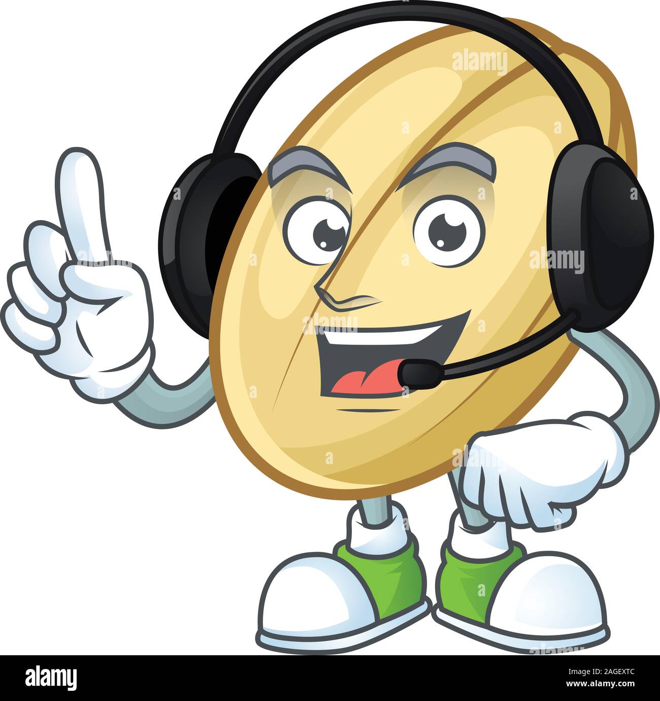 Split bean cute cartoon character design with headphone Stock Vector Image  & Art - Alamy