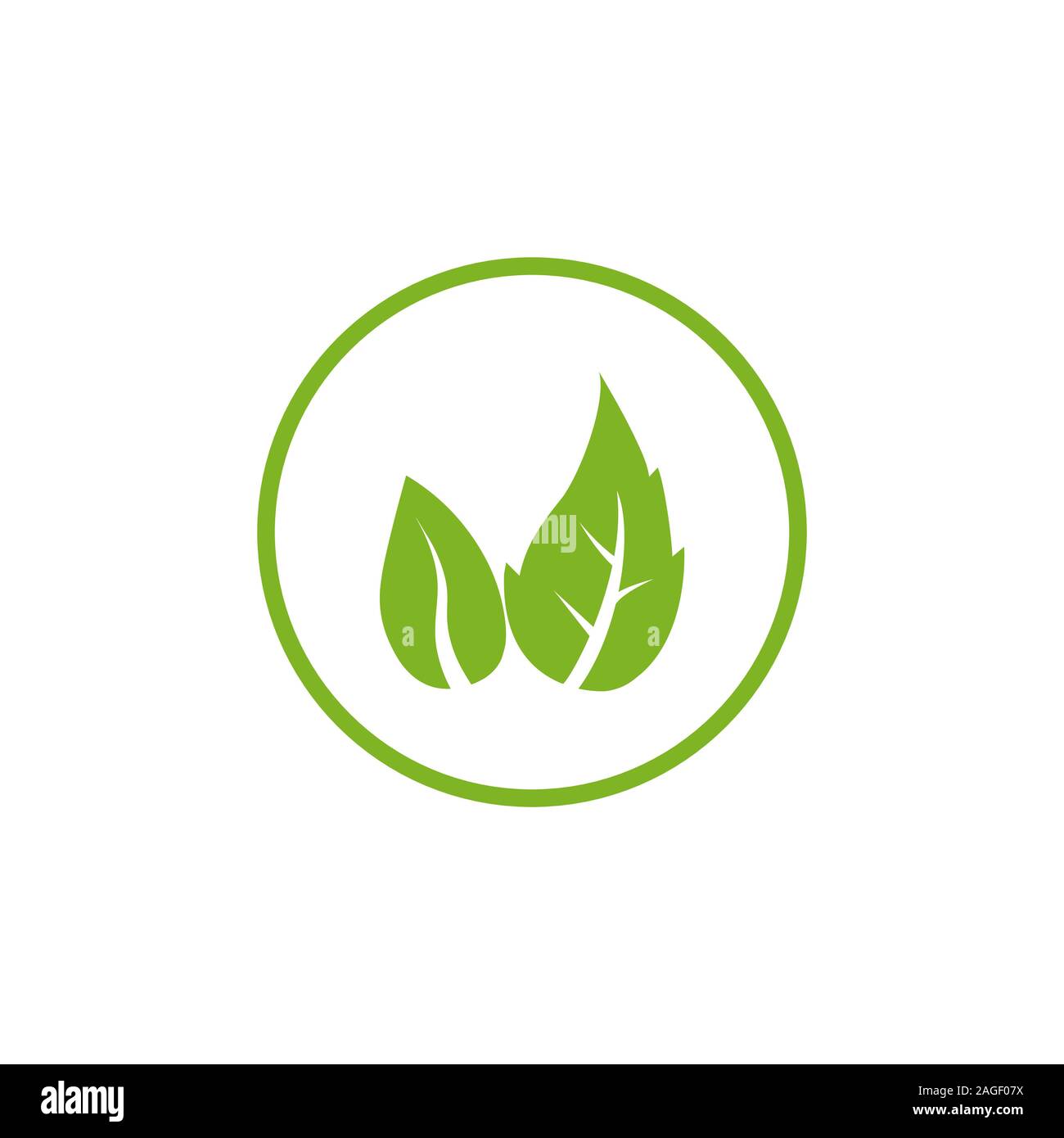 Green leaf, Eco icon Vector illustration, flat design Stock Vector ...