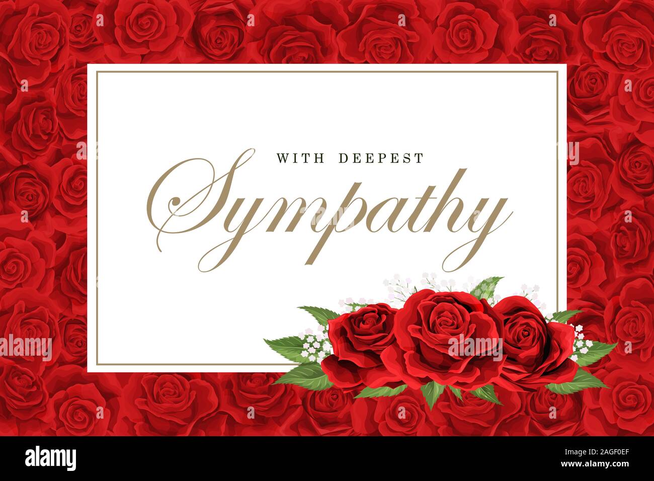 Condolences sympathy card or strict style postcard vector template With Sympathy Card Template