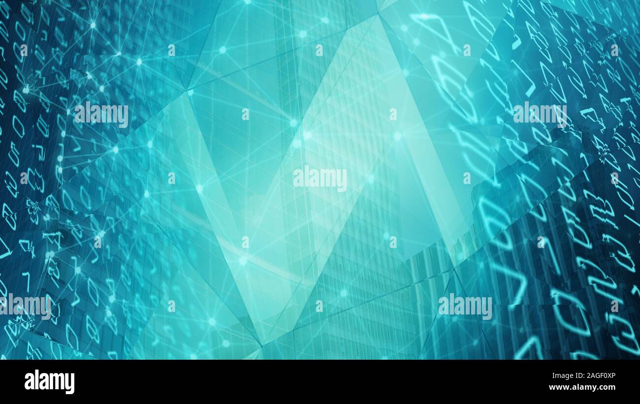 Business ai cyber numbers, future machine learning algorithm Stock Photo