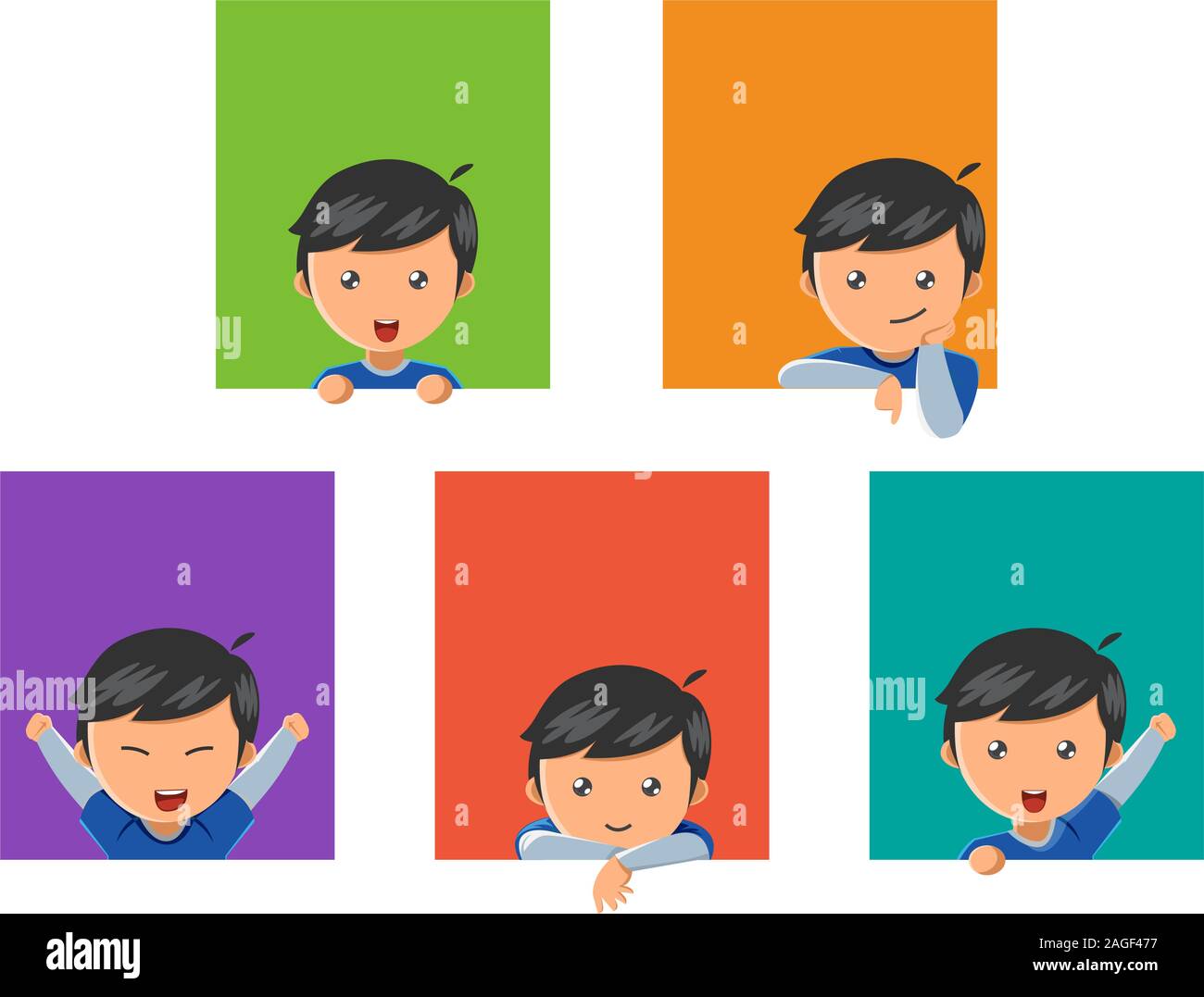 happy kids in colorful background. Isolated Vector Illustration Stock Vector