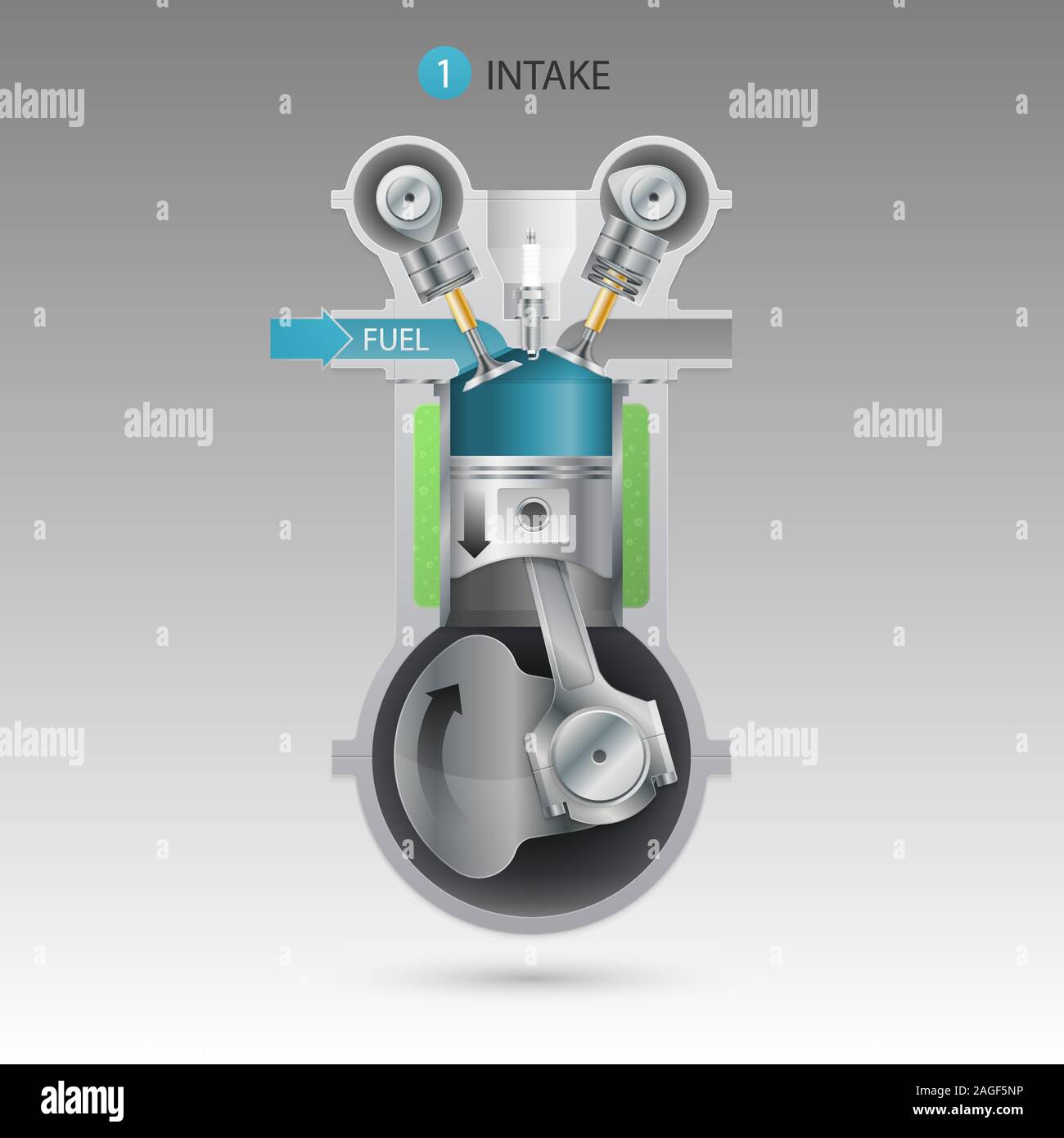 Intake stroke engine. Vector illustration Stock Vector Image & Art Alamy