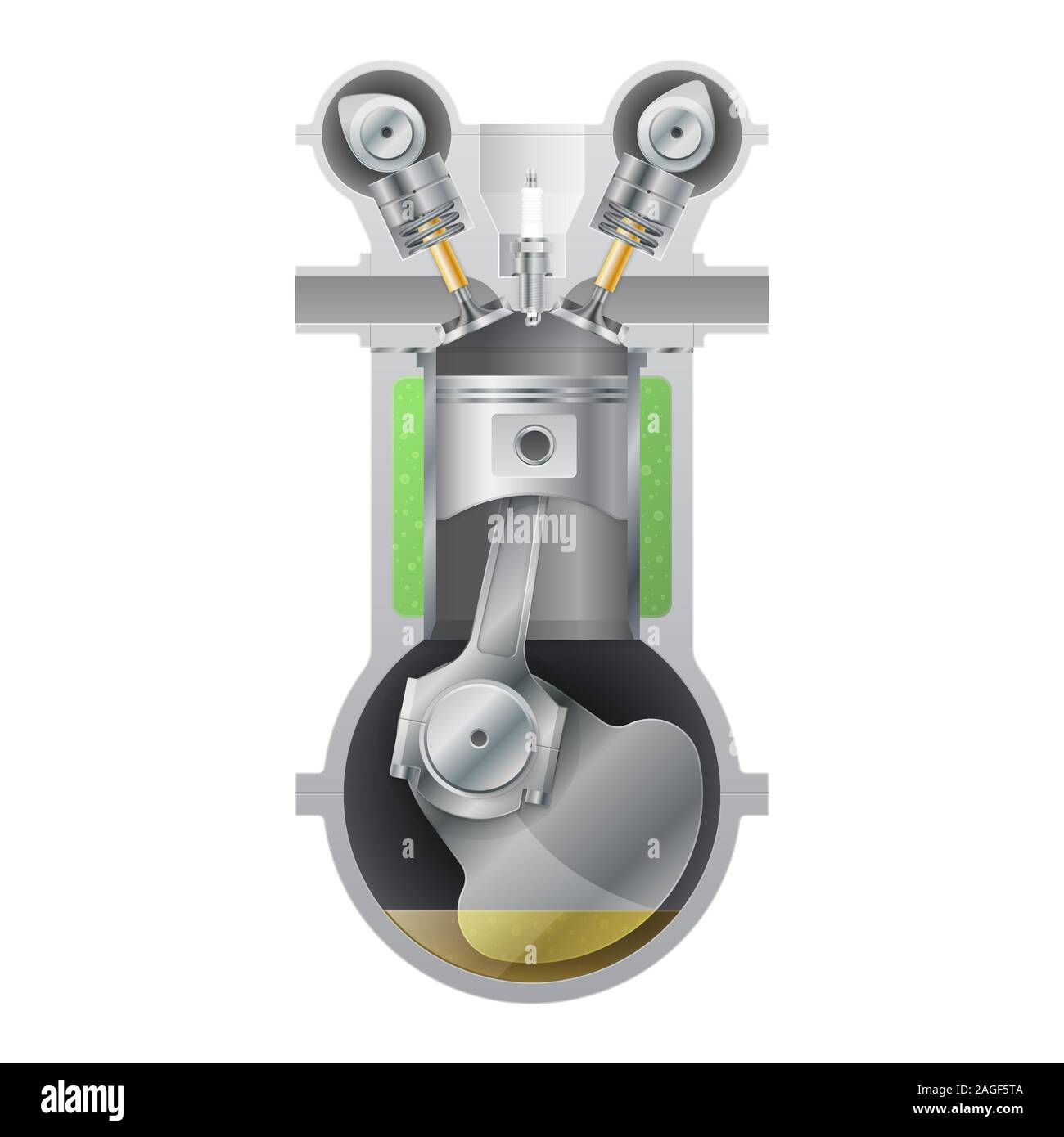 Engine cross section. Vector illustration Stock Vector