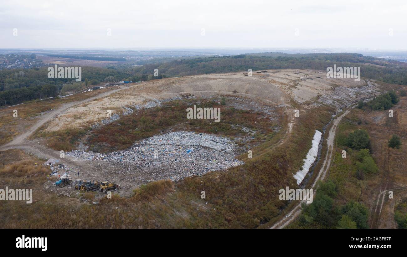 Organized dump solid waste at the landfill number 5 Kyiv city Stock