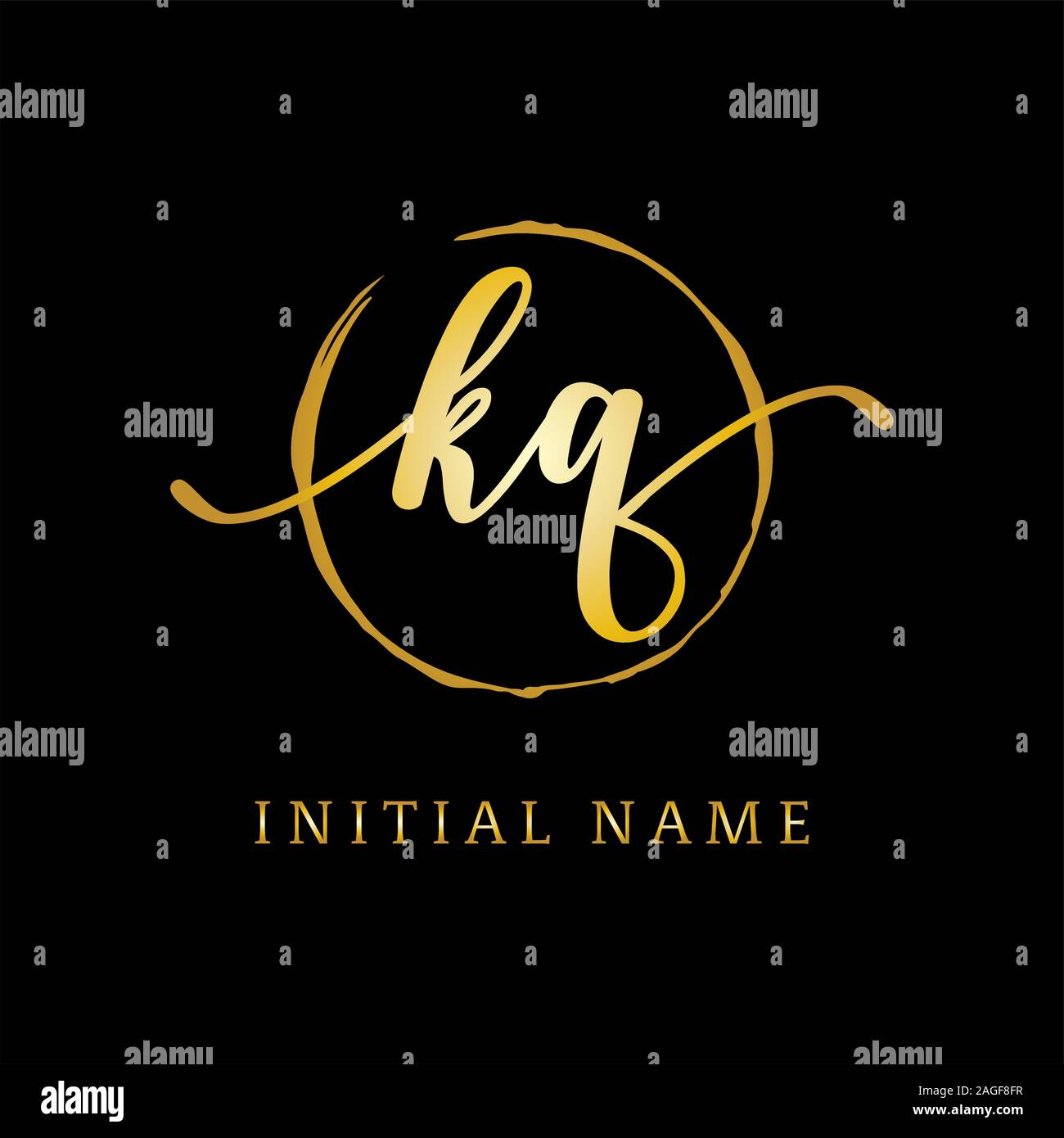 KQ beauty logo inspiration, luxury logo design, initial logo name Stock Vector