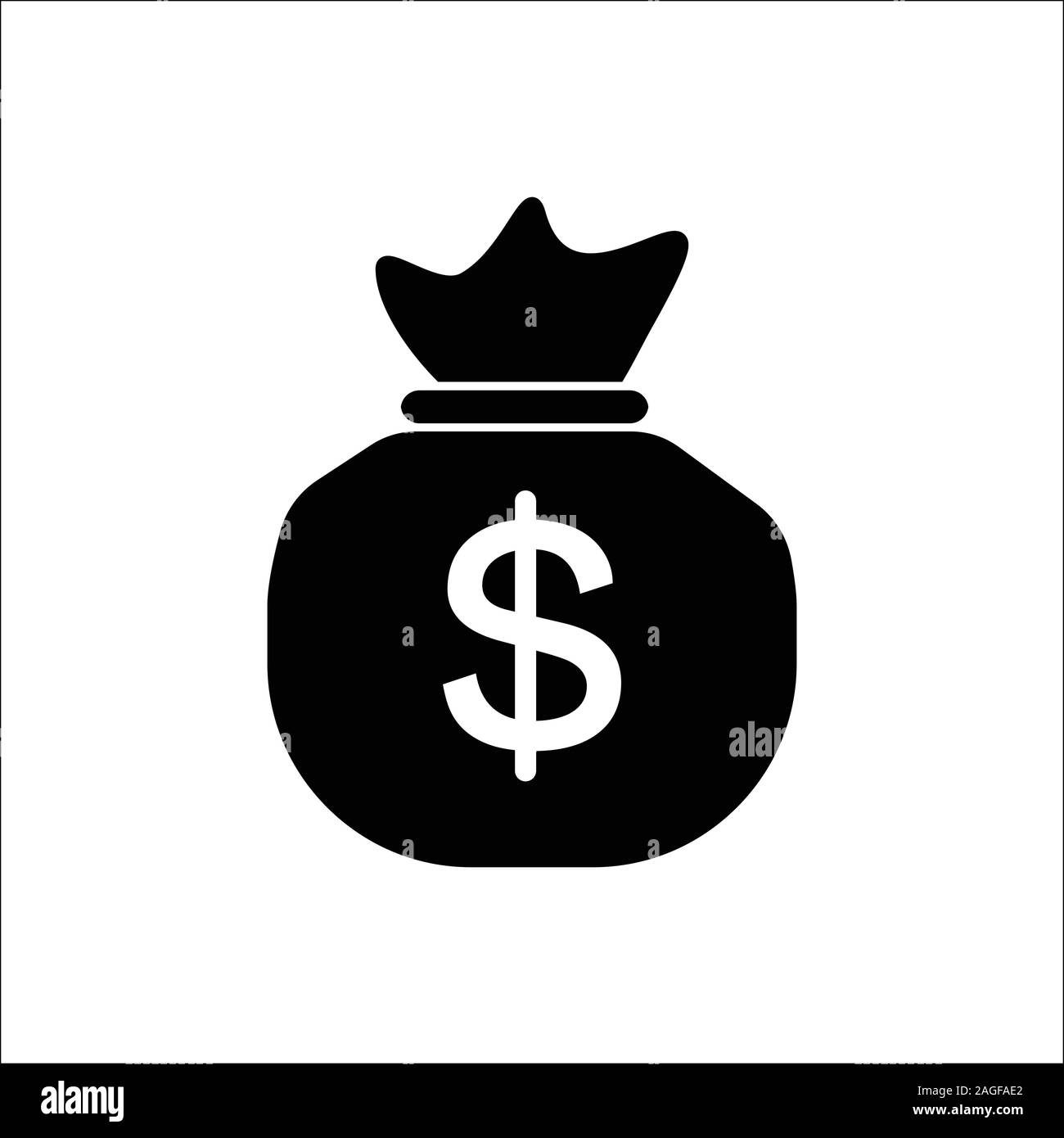 Money bag vector icon in flat style. Moneybag with dollar sign ...