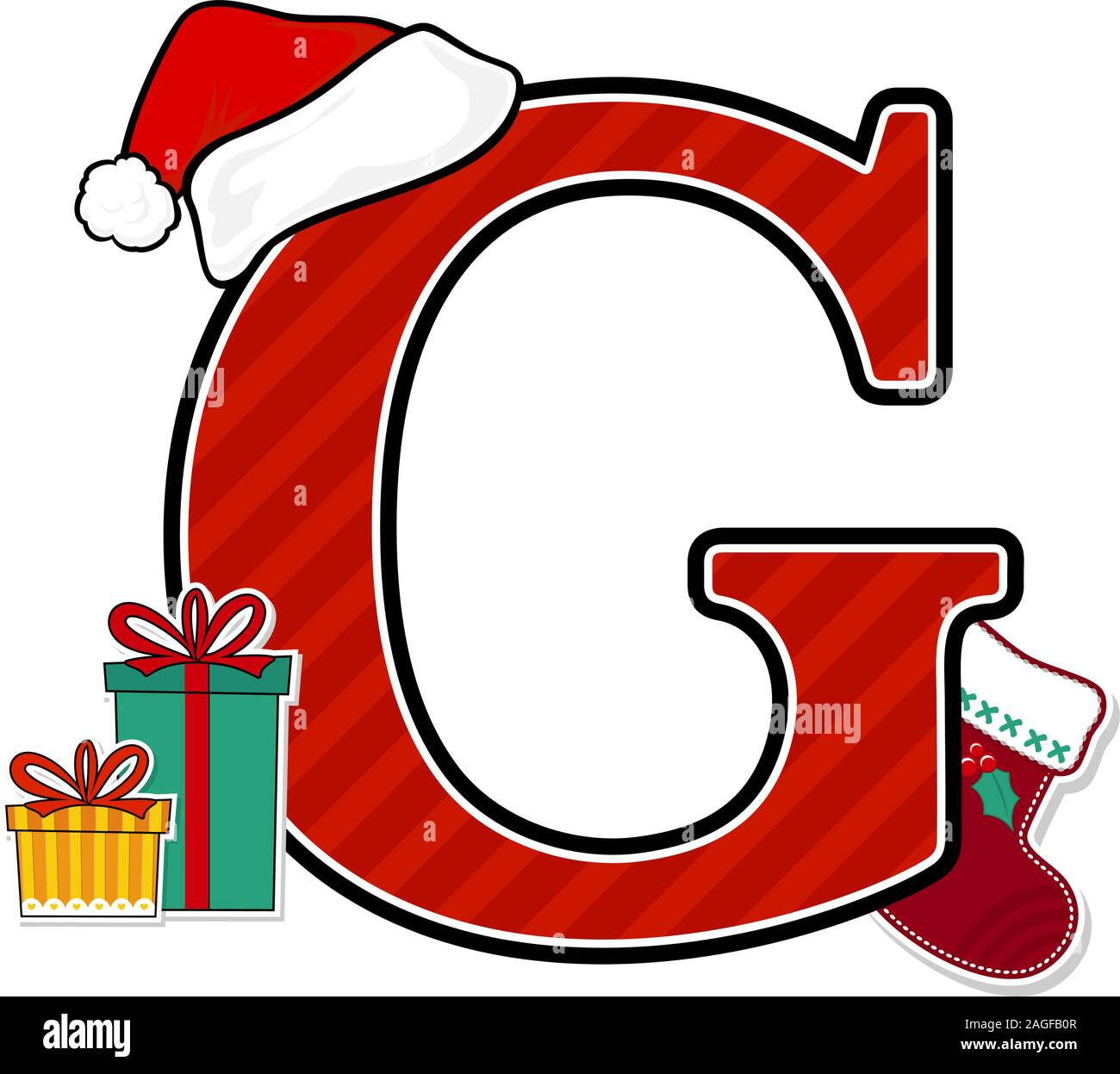 https://c8.alamy.com/comp/2AGFB0R/capital-letter-g-with-red-santas-hat-and-christmas-design-elements-isolated-on-white-background-can-be-used-for-holiday-season-card-nursery-decorat-2AGFB0R.jpg