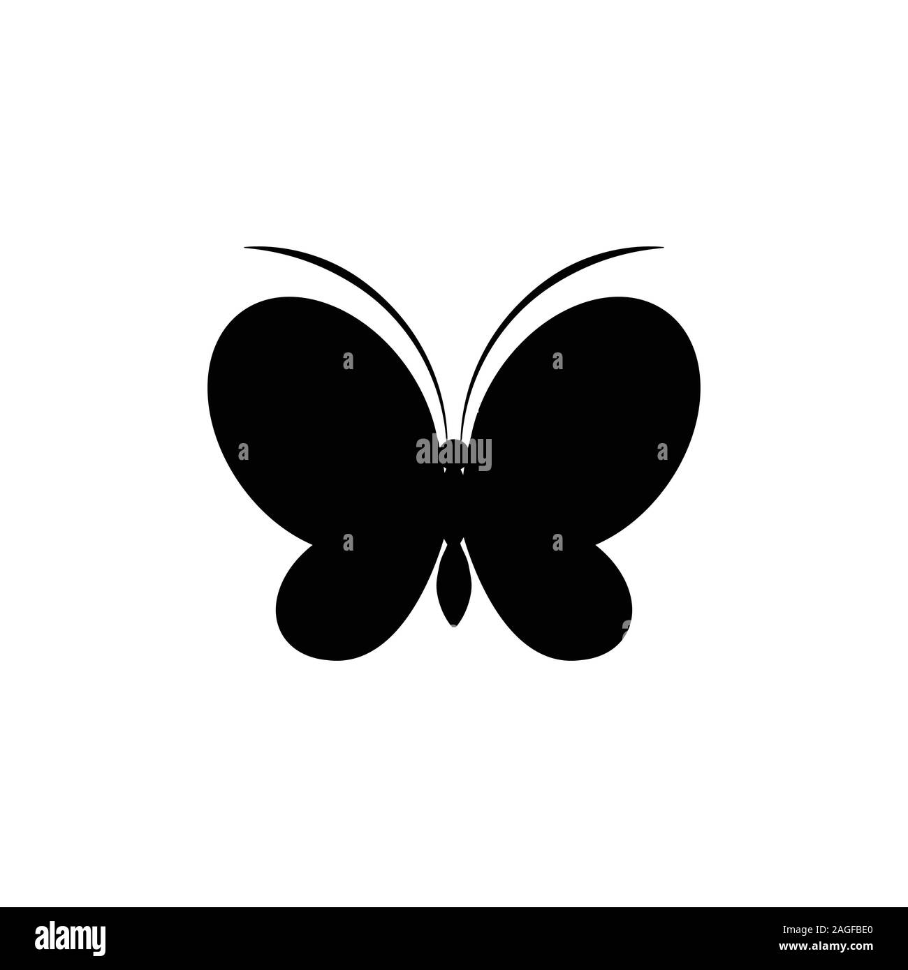 Butterfly icon in black on a white background. Vector illustration. eps ...