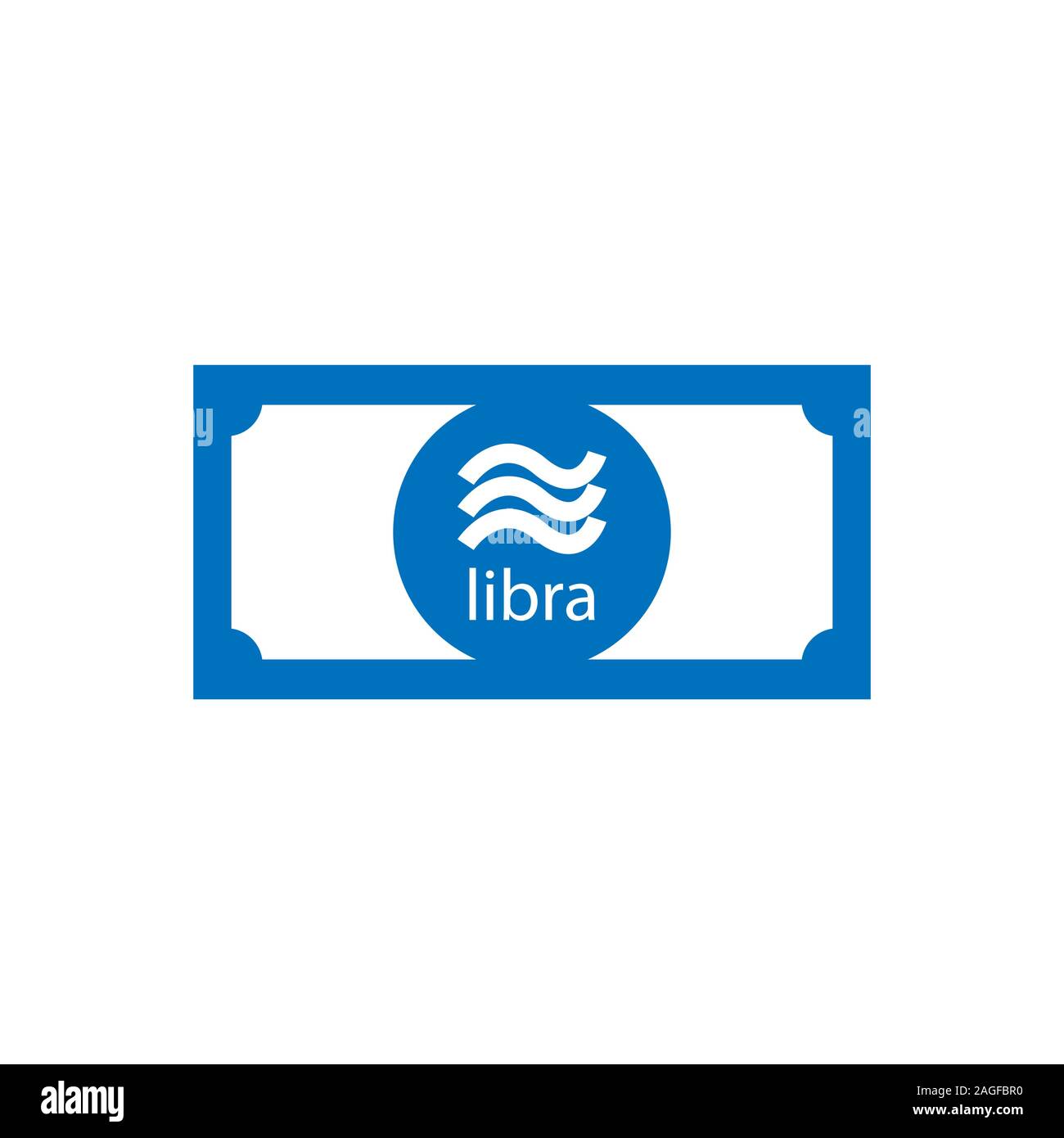 Libra cryptocurrency banknote vector icon, flat illustration.eps 10 Stock Vector