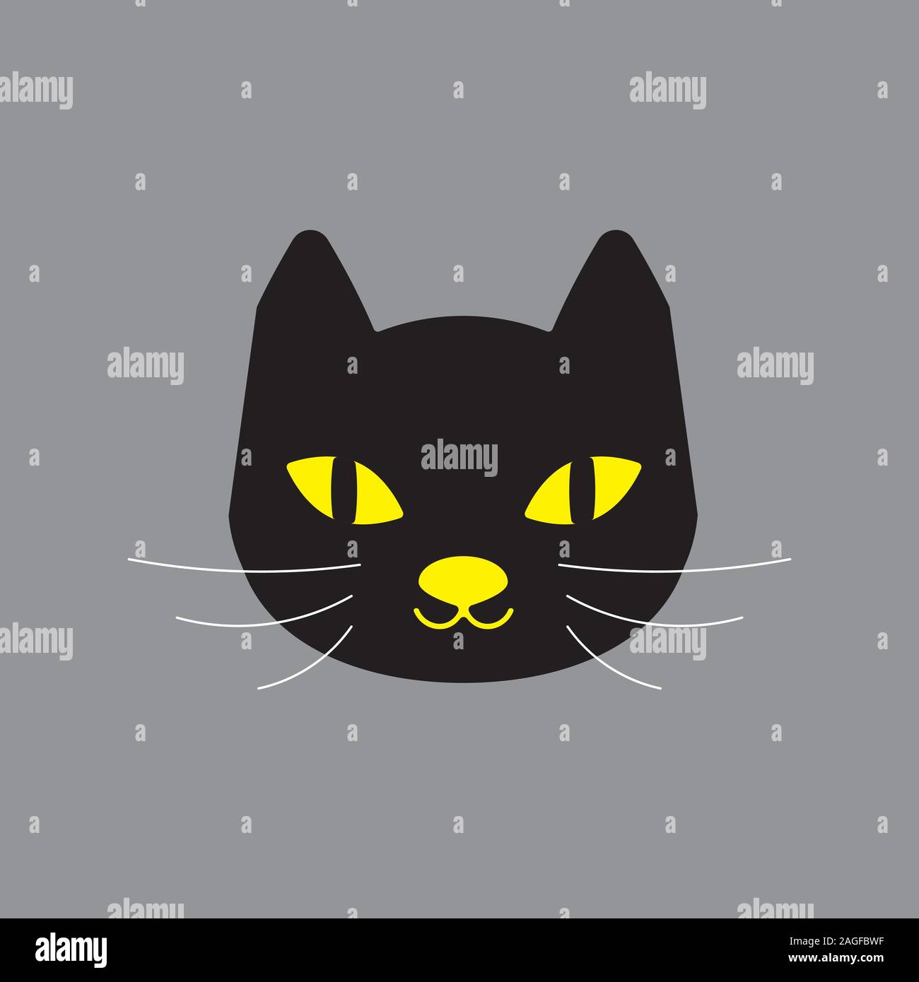 cat vector illustration character kitten on a gray background Stock Vector