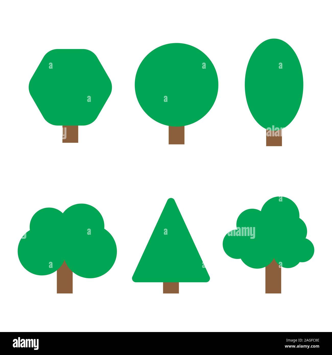 set of tree flat illustration Isolated on white background. forest icon ...