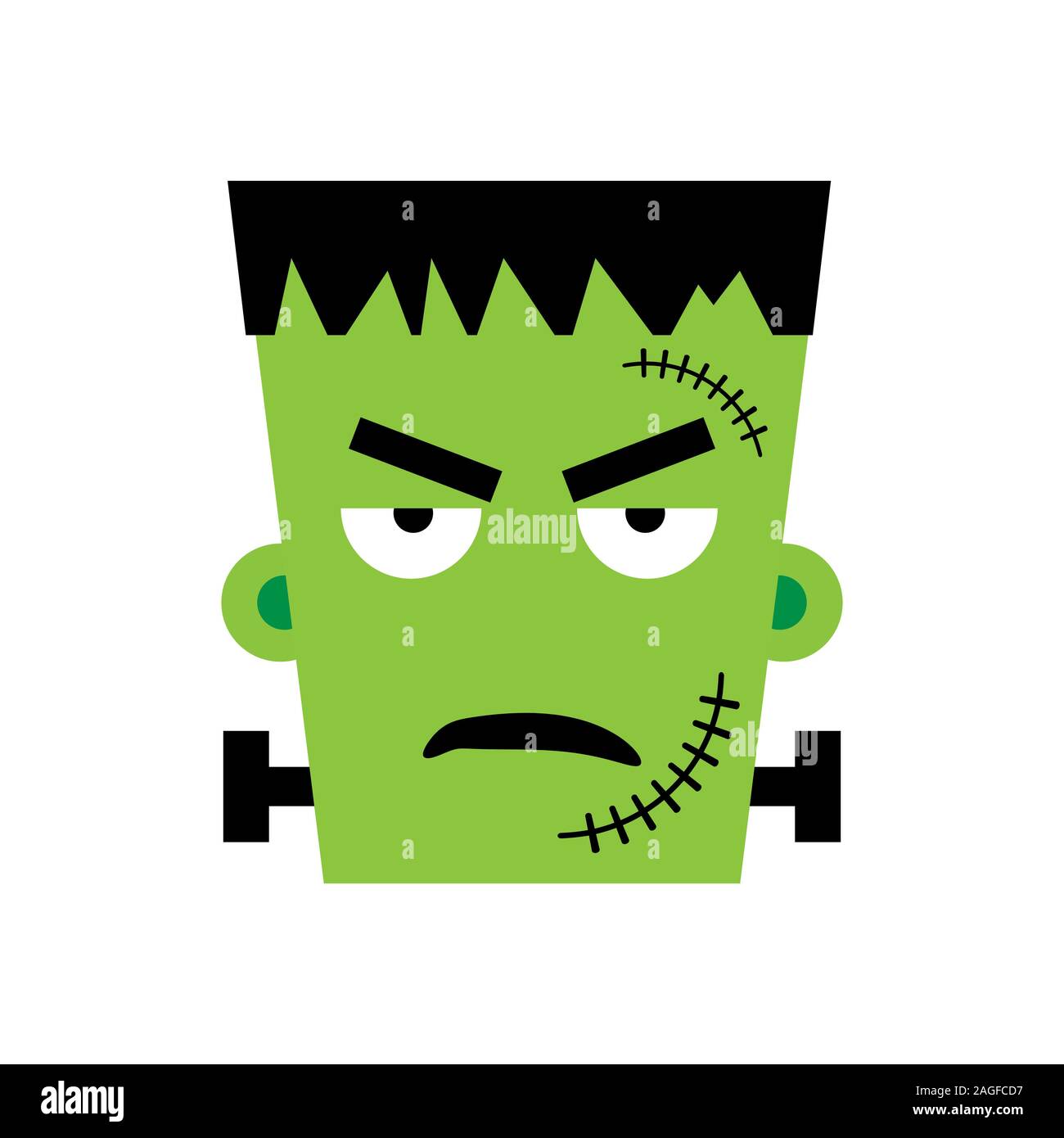 Halloween Frankenstein Vector illustration. Angry Frankenstein Day. Illustration for kids Stock Vector