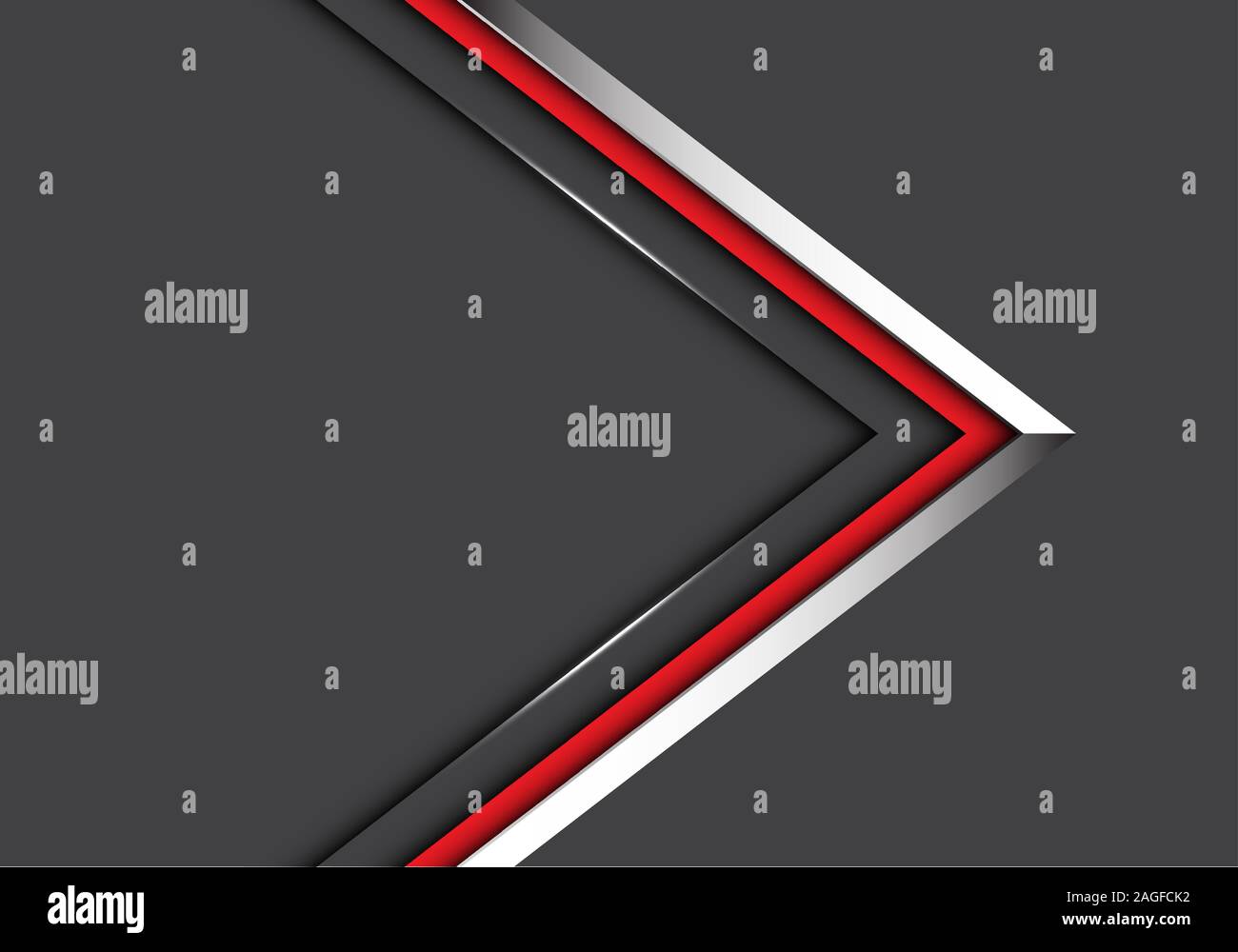 Abstract silver red line arrow direction on grey design modern luxury ...
