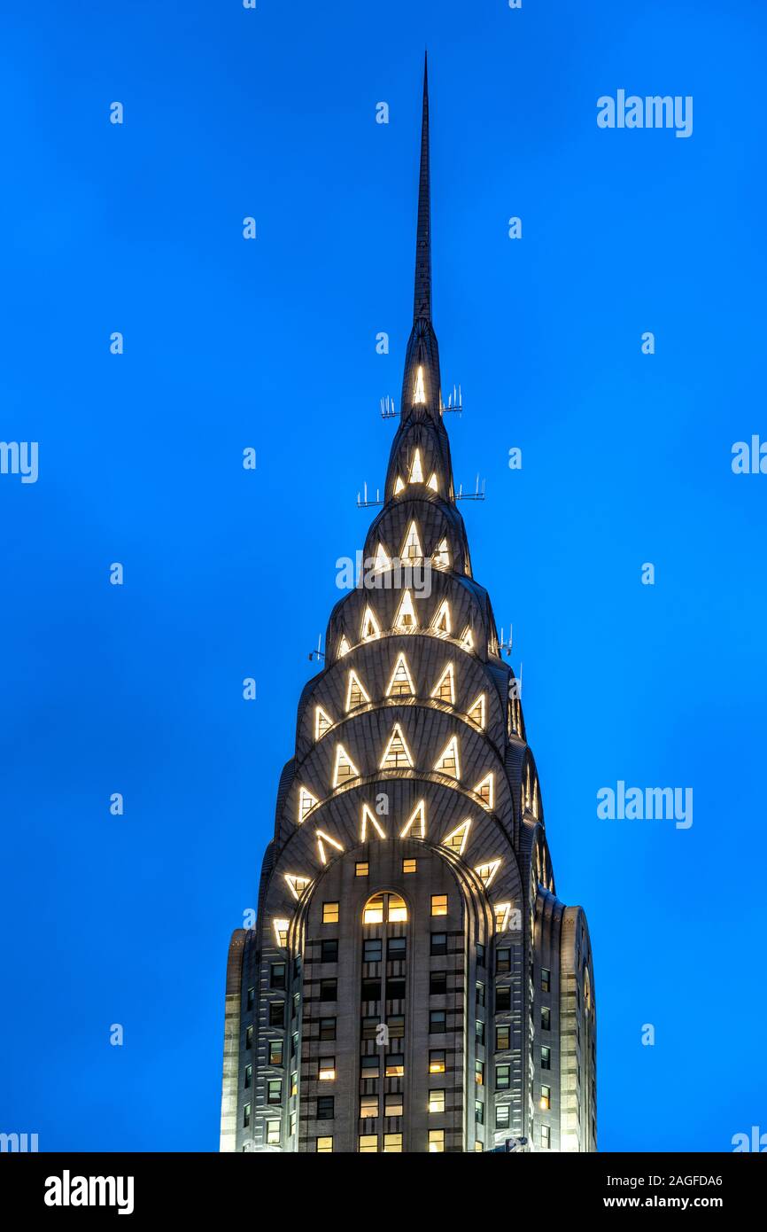 Chrysler Building by night, Manhattan, New York, USA Stock Photo