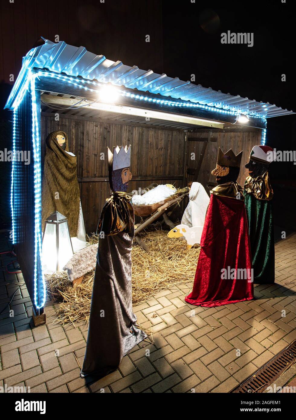 Wieda Germany 17th Dec 2019 A Crib With Life Size Figures Is
