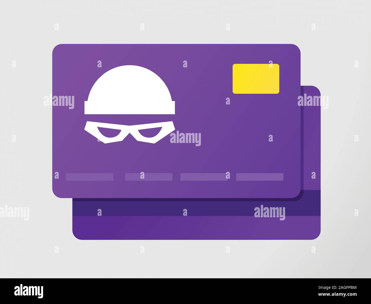 Purple Credit Card with Thief icon Stock Vector