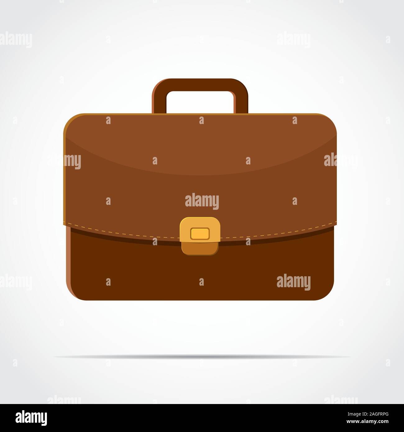 brown briefcase with golden lock. Isolated Vector Illustration Stock
