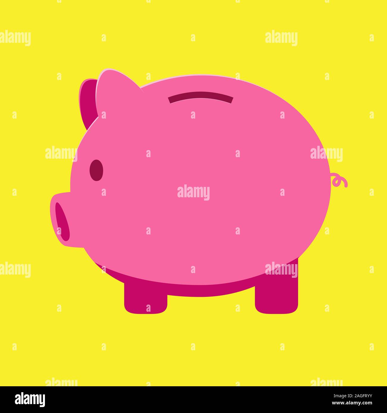 The pink piggy bank. Isolated Vector Illustration Stock Vector Image ...