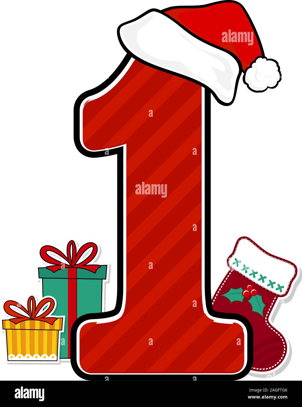 capital letter l with red santa's hat and christmas design elements  isolated on white background. can be used for holiday season card, nursery  decorat Stock Vector Image & Art - Alamy