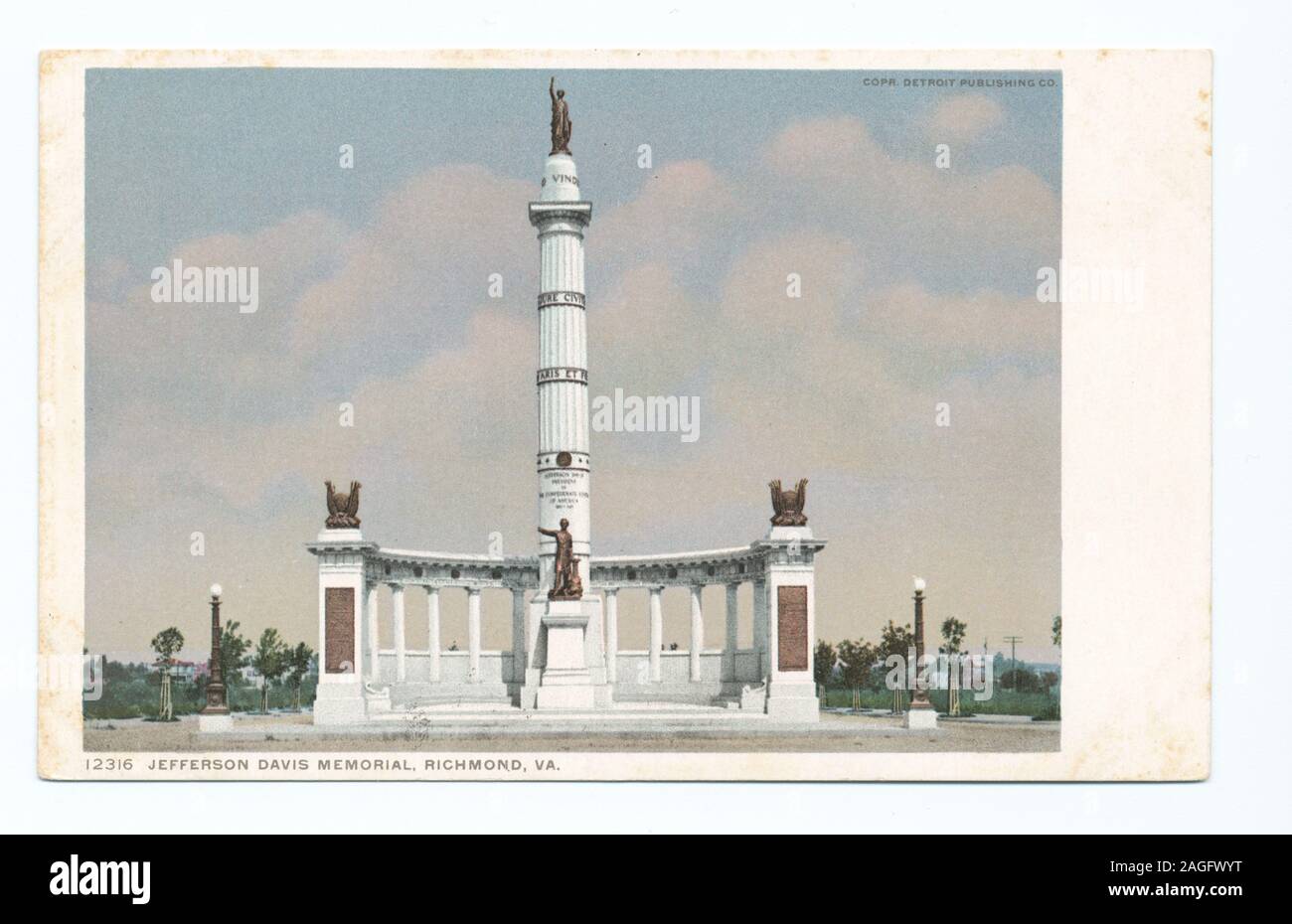Postcard series number: 12316 1908-1909.; Jefferson Davis Memorial, Richmond, Va. Stock Photo