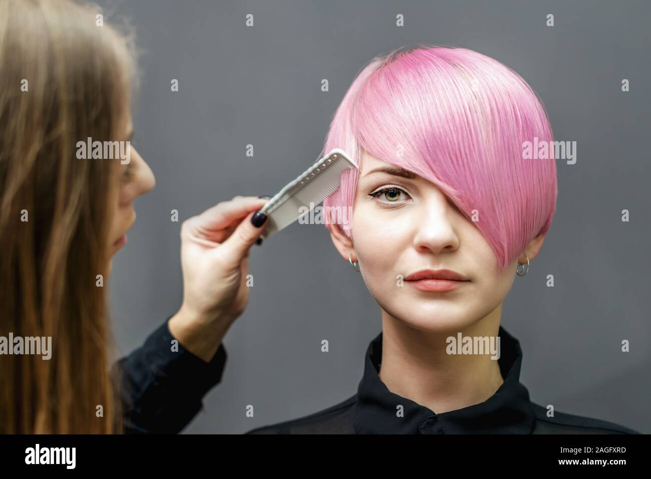 Short Haircut Women Stock Photos Short Haircut Women Stock