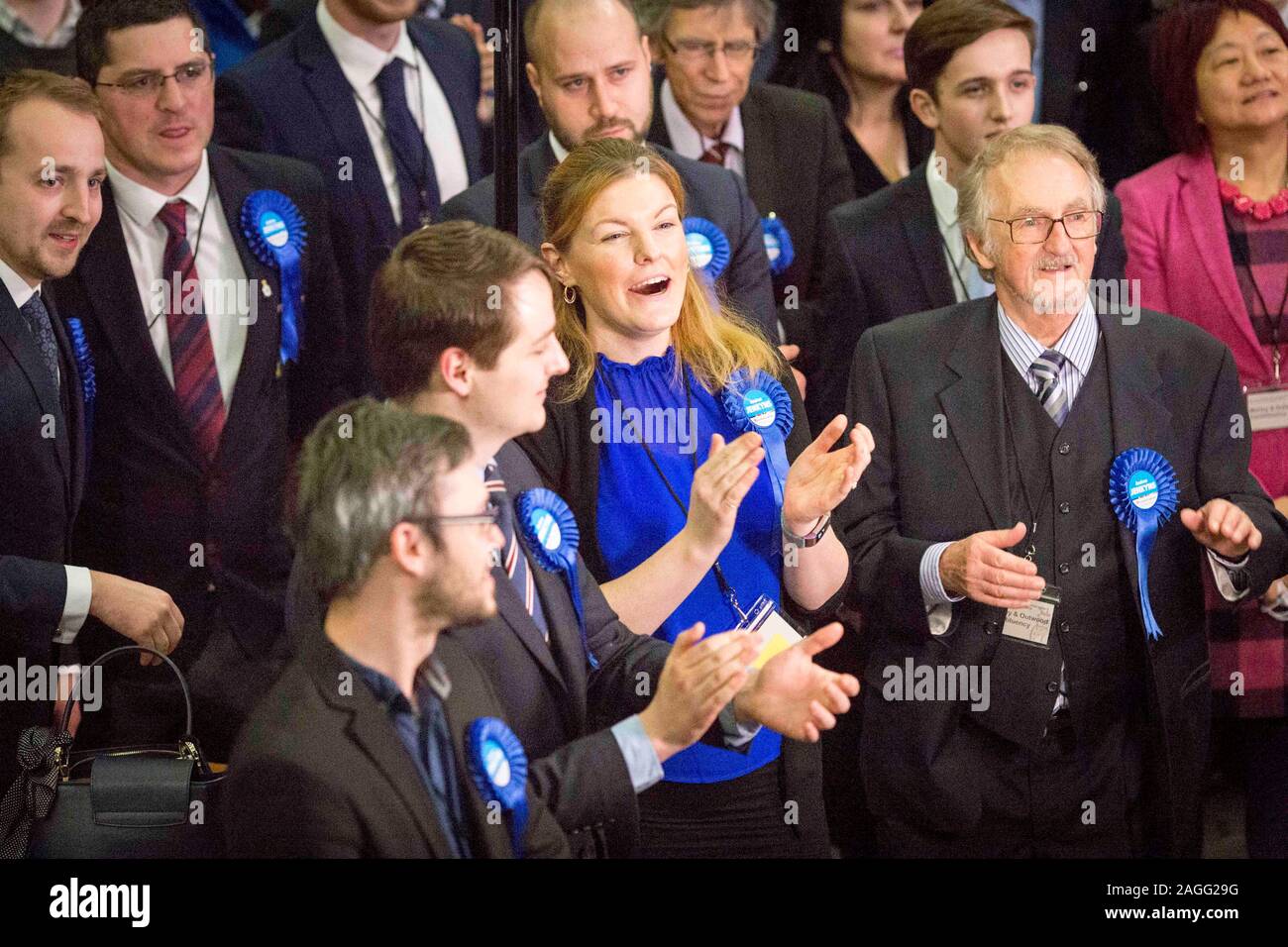 Picture by Chris Bull   13/12/19 General Election 2019 count and results at Leeds Arena.   www.chrisbullphotographer.com Stock Photo