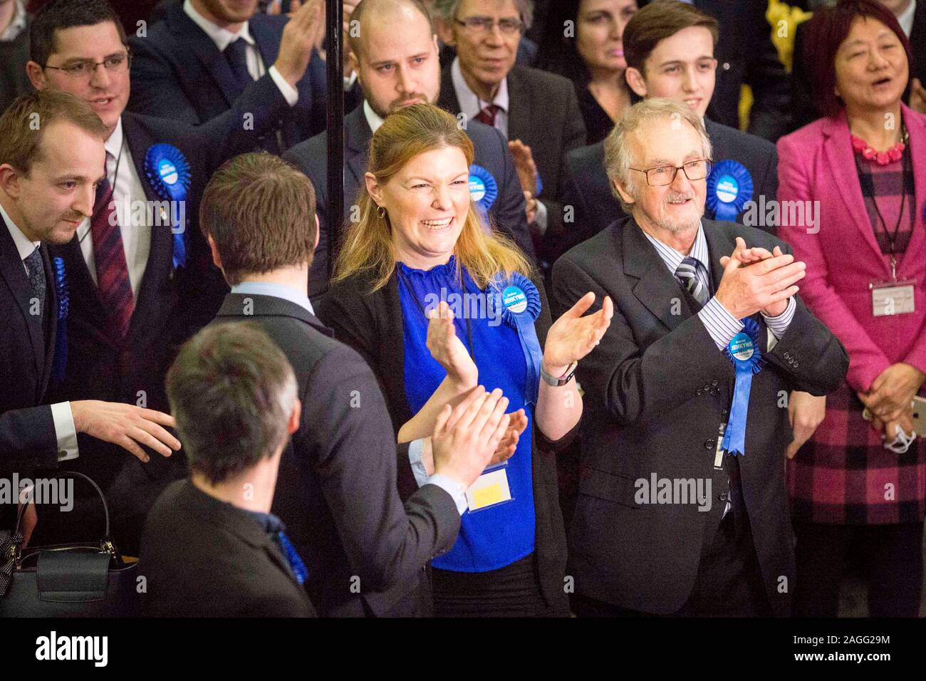 Picture by Chris Bull   13/12/19 General Election 2019 count and results at Leeds Arena.   www.chrisbullphotographer.com Stock Photo