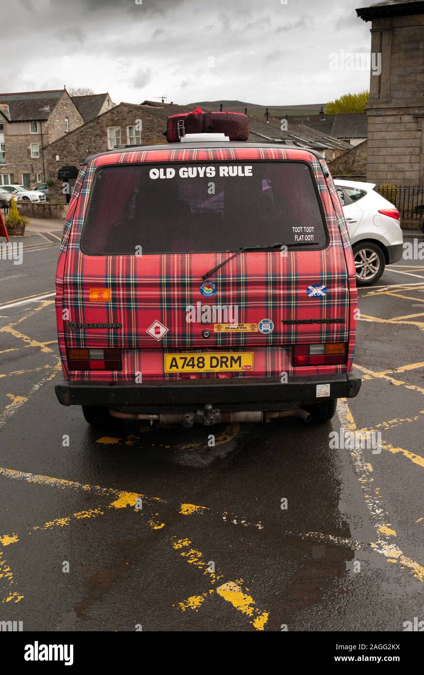 Tartan VW camper van Stock Photo Alamy
