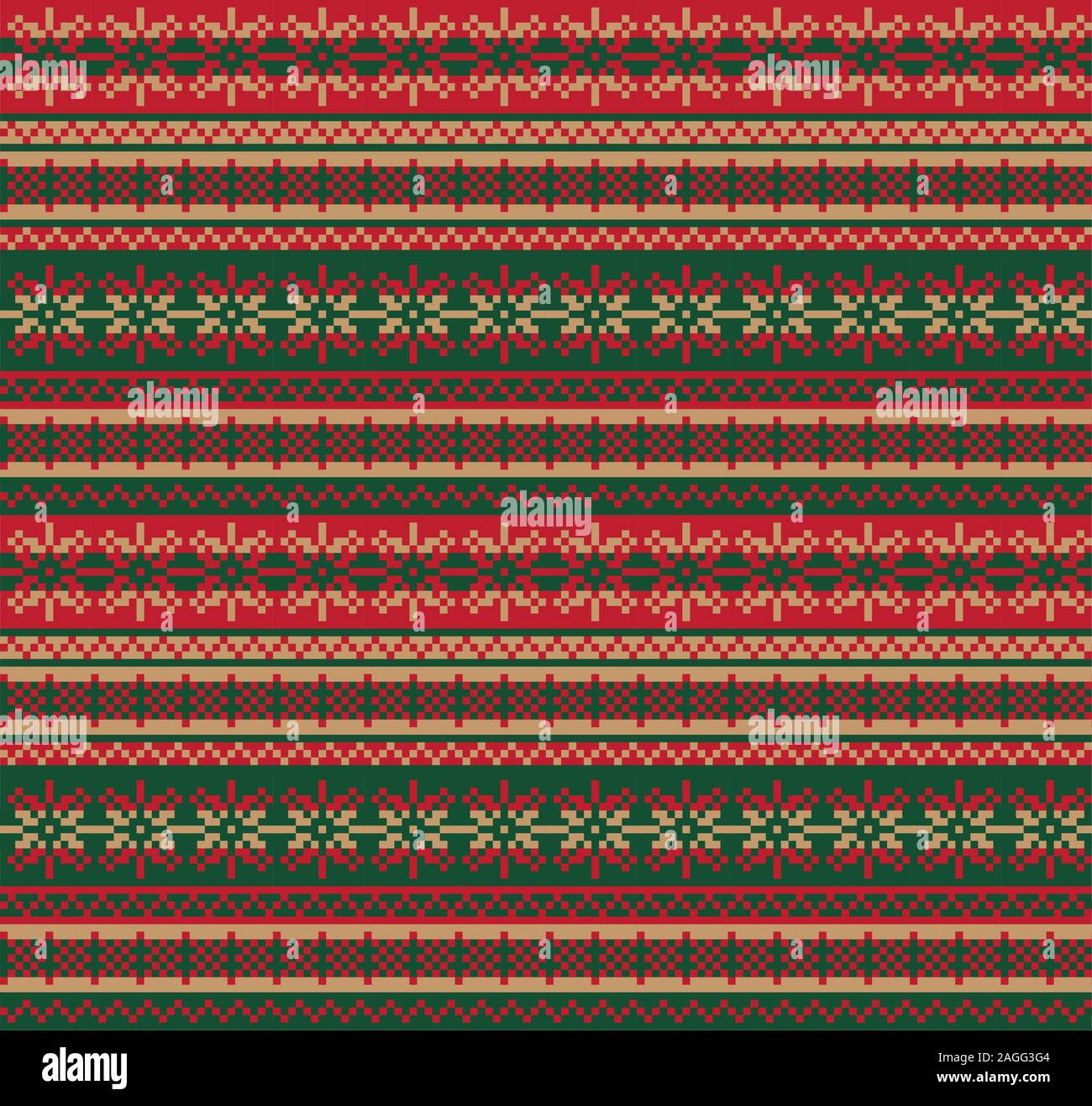 Christmas Snowflakes Fair Isle Seamless Pattern - This is a fair isle snowflake pattern suitable for website resources, graphics, print designs, knit Stock Vector
