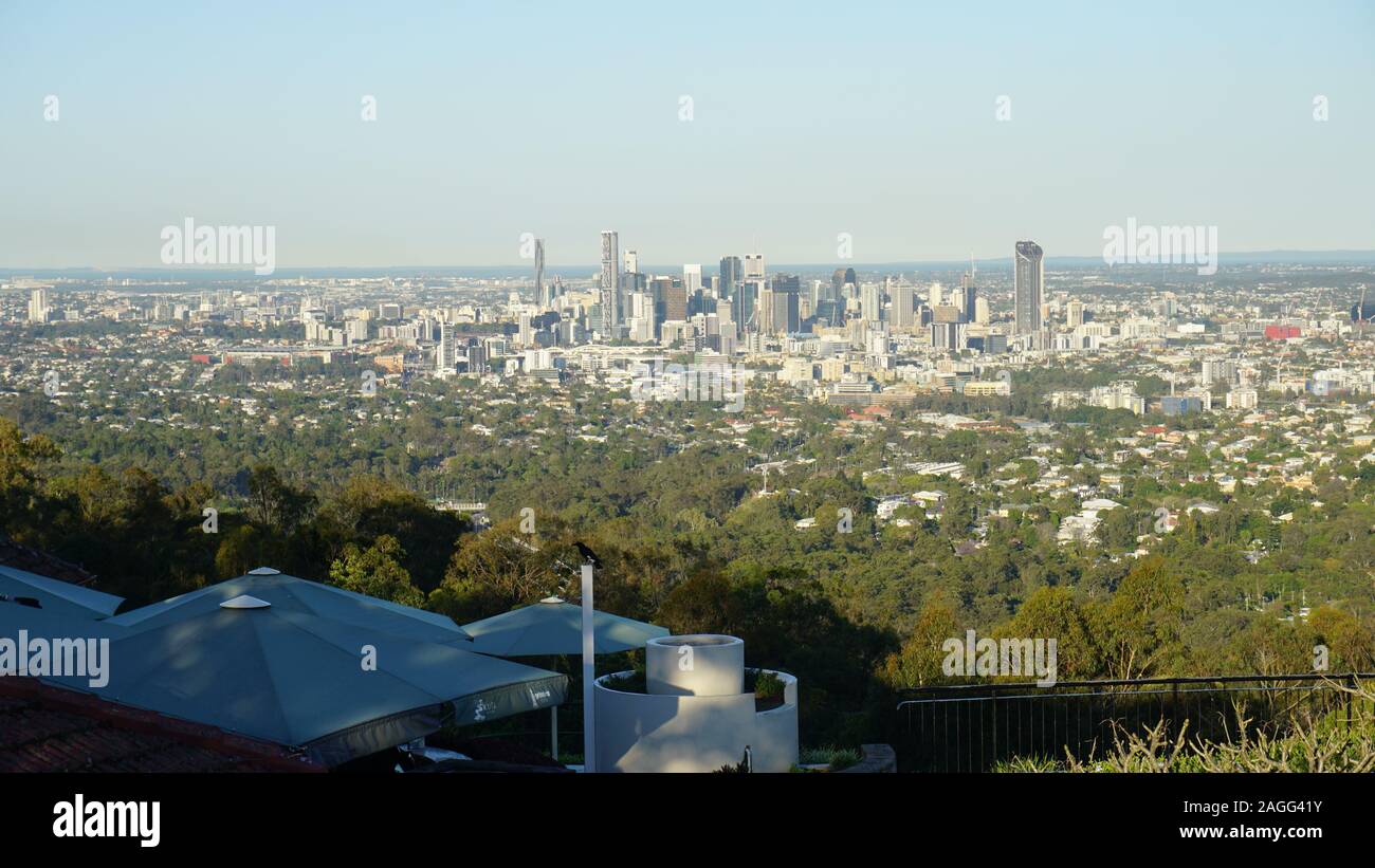 Sunset at the Mount Coot Tha Outlook in Brisbane Australia Stock Photo