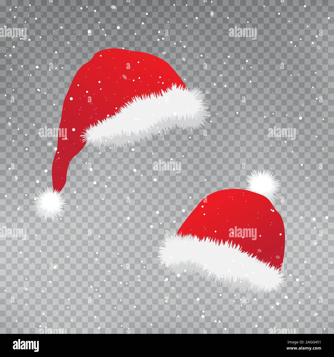 Christmas red hats set template Stock Vector