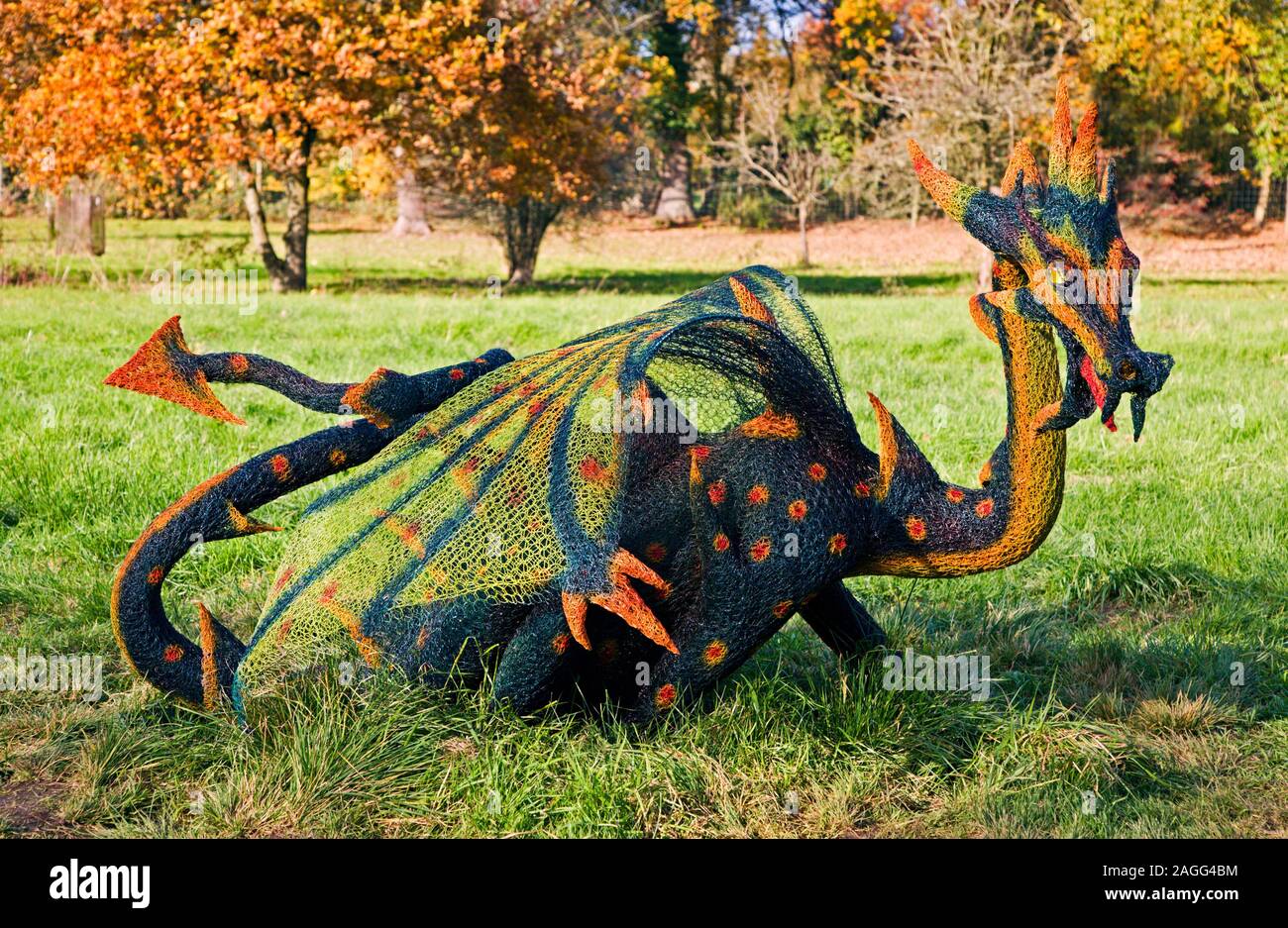 Dragon Garden Artwork/Sculpture Stock Photo