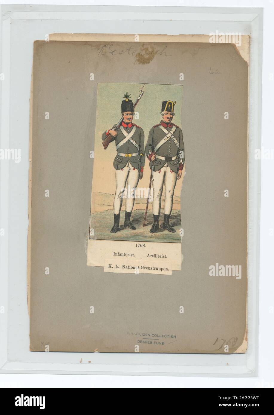 Ownership : Draper Fund Military Frontier Troops, 1768    (Illustrierte  Geschichte); K. k. National-Grenzentruppen : Infanterist, Artillerist. 1768 Stock Photo