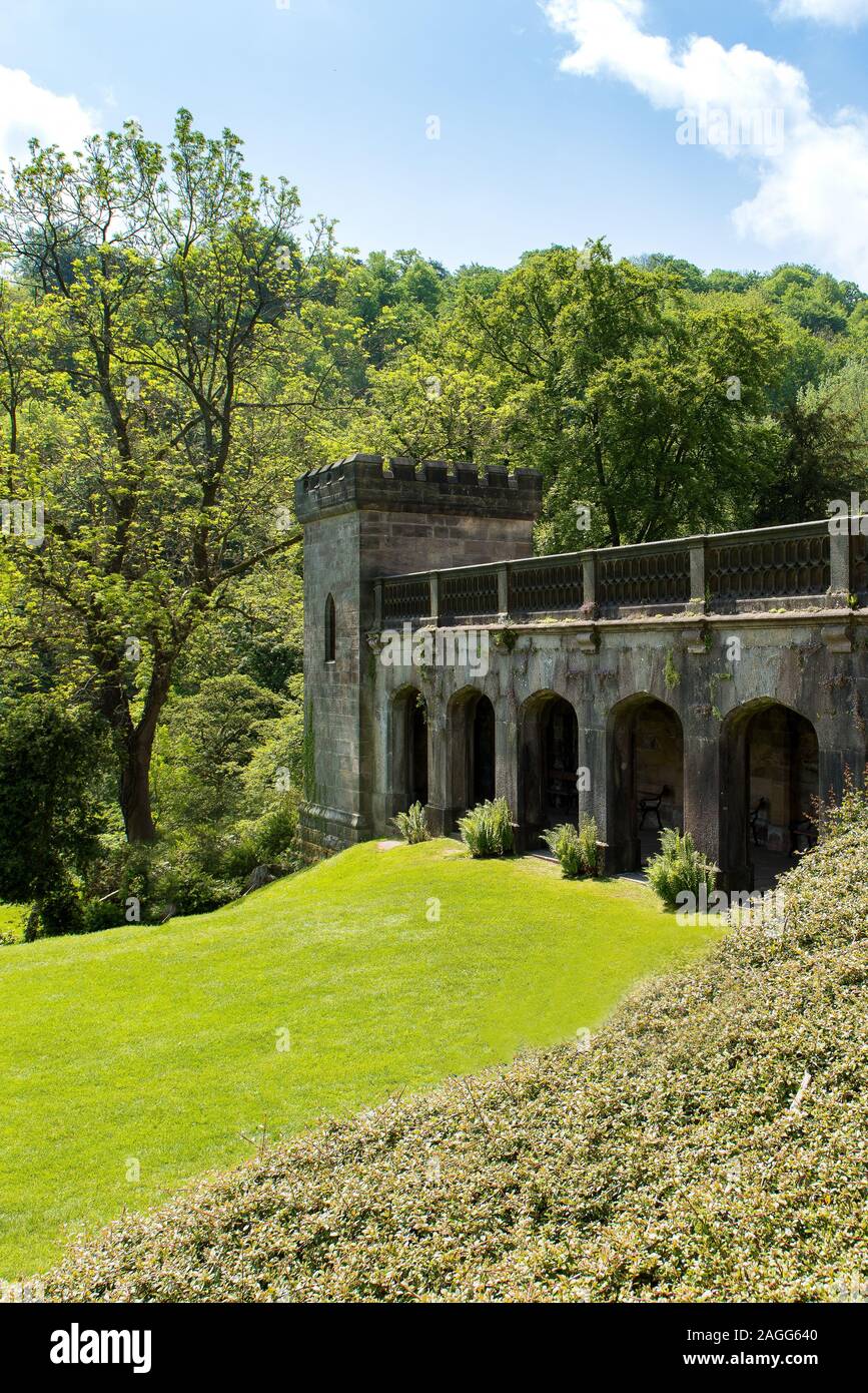 The stunning Ilam Hall located in the heart of the Derbyshire Peak District National Park, The National trust building by Dovedale Stock Photo