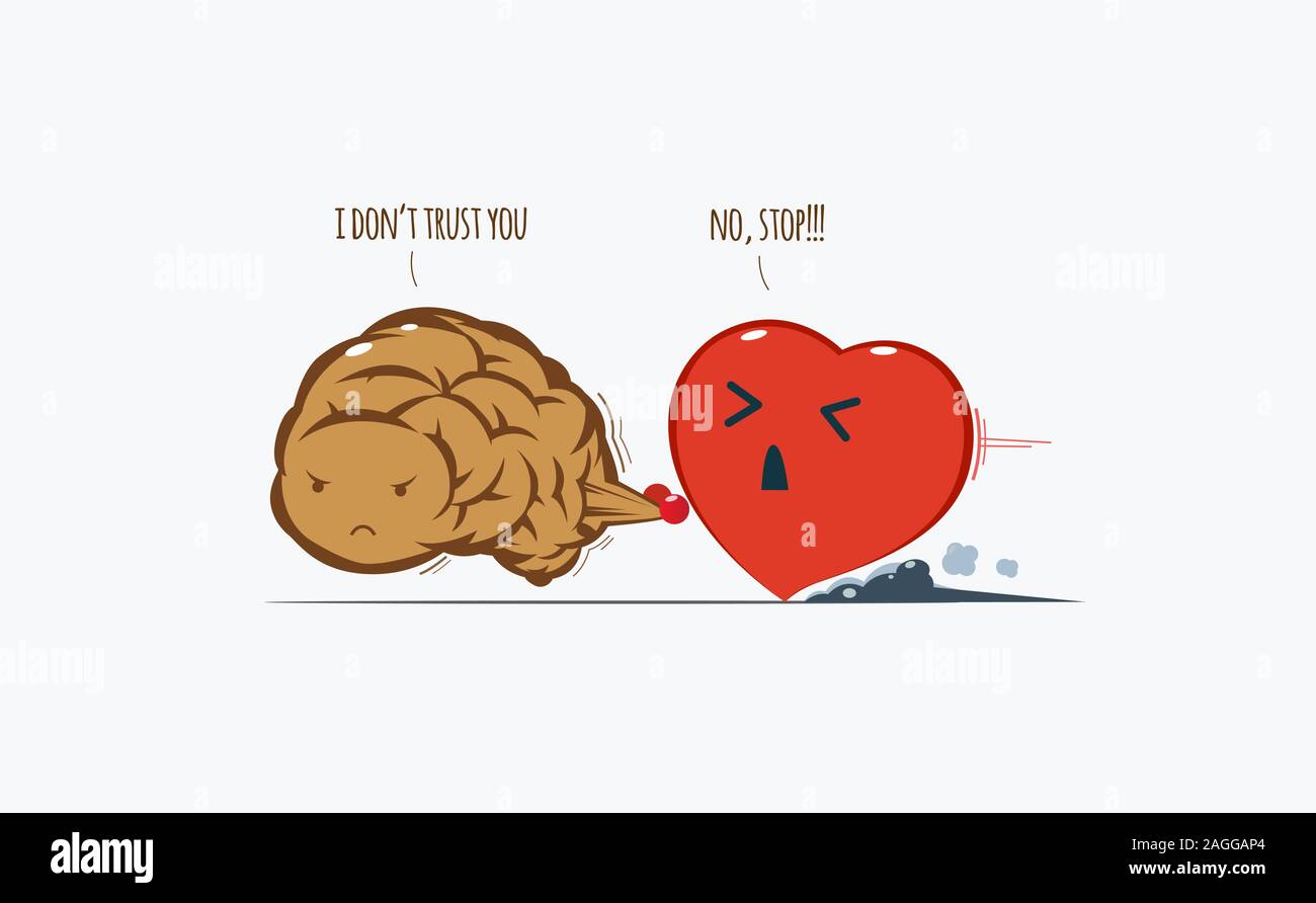 The Brain is having trust issues with the heart. Conceptual Vector ...