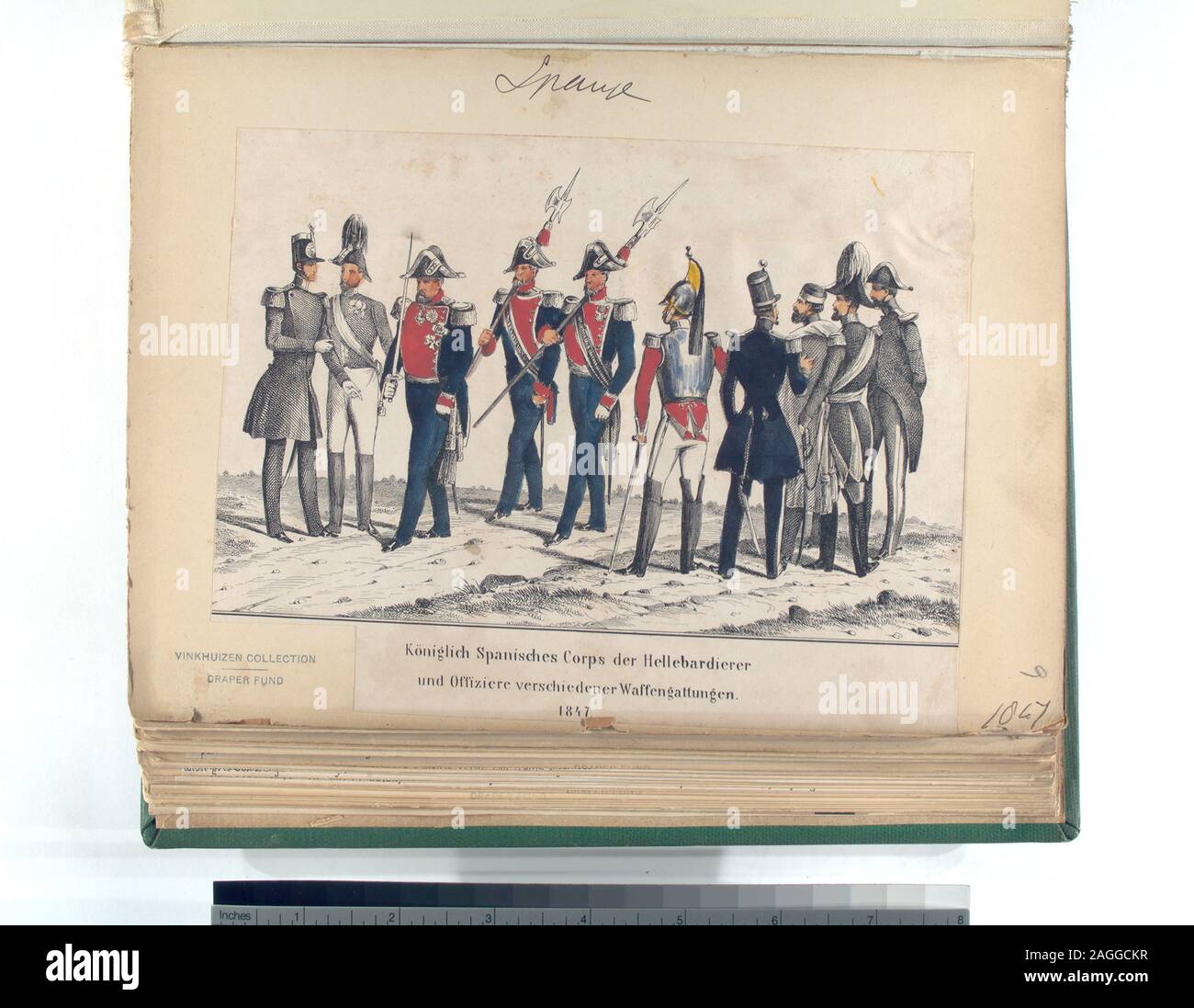 Draper Fund; Königlich Spanisches Corps der Hellebardierer und Offiziere verschiedener Waffengattungen. 1847 Stock Photo