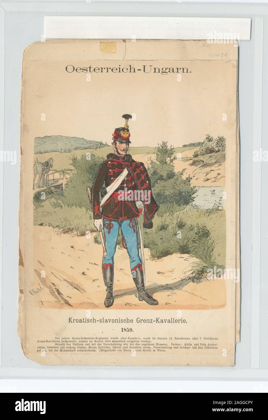Ownership : Draper Fund [Reiffenstein seems to be the printer for all of Gerasch's lithographs] Croatian-Slavonian frontier cavalry, 1859 (Knötel); Kroatisch-slavonische Grenz-Kavallerie, 1859 Stock Photo