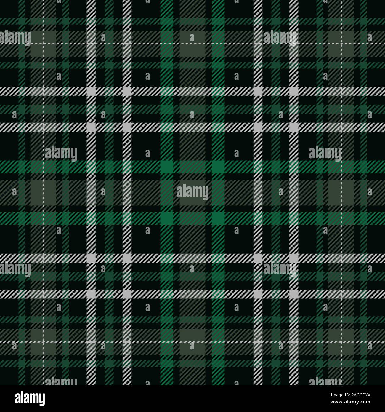 Tartan plaid green and black seamless checkered vector pattern. Vector EPS 10 Stock Vector