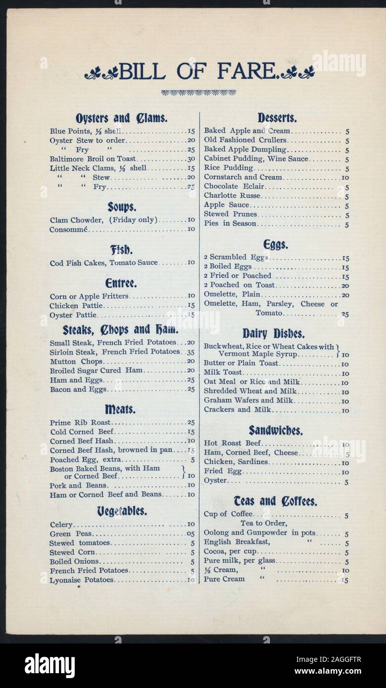 HALF MENU HANDWRITTEN; ALL PRICES INCLUDED; LUNCH [held by] CAFETERIA