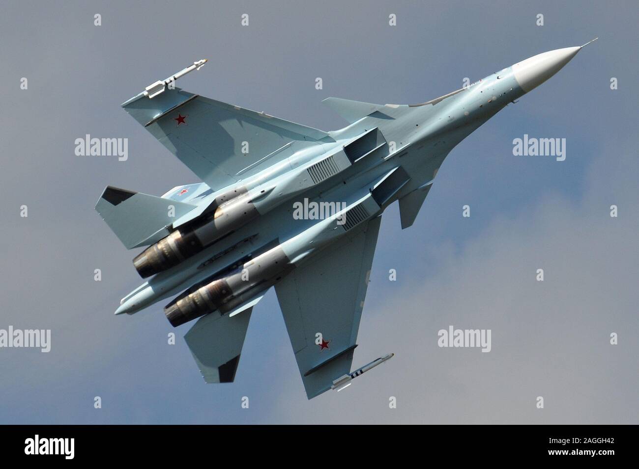 RUSSIAN AIR FORCE SUKHOI SU-30 FIGHTER AIRCRAFT. Stock Photo