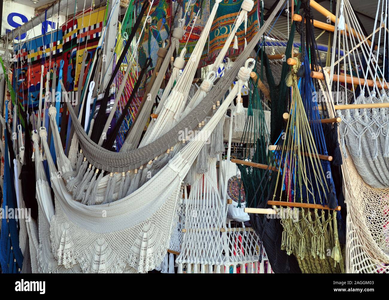Hammocks for sale on the street in Tulum, Mexico Stock Photo Alamy