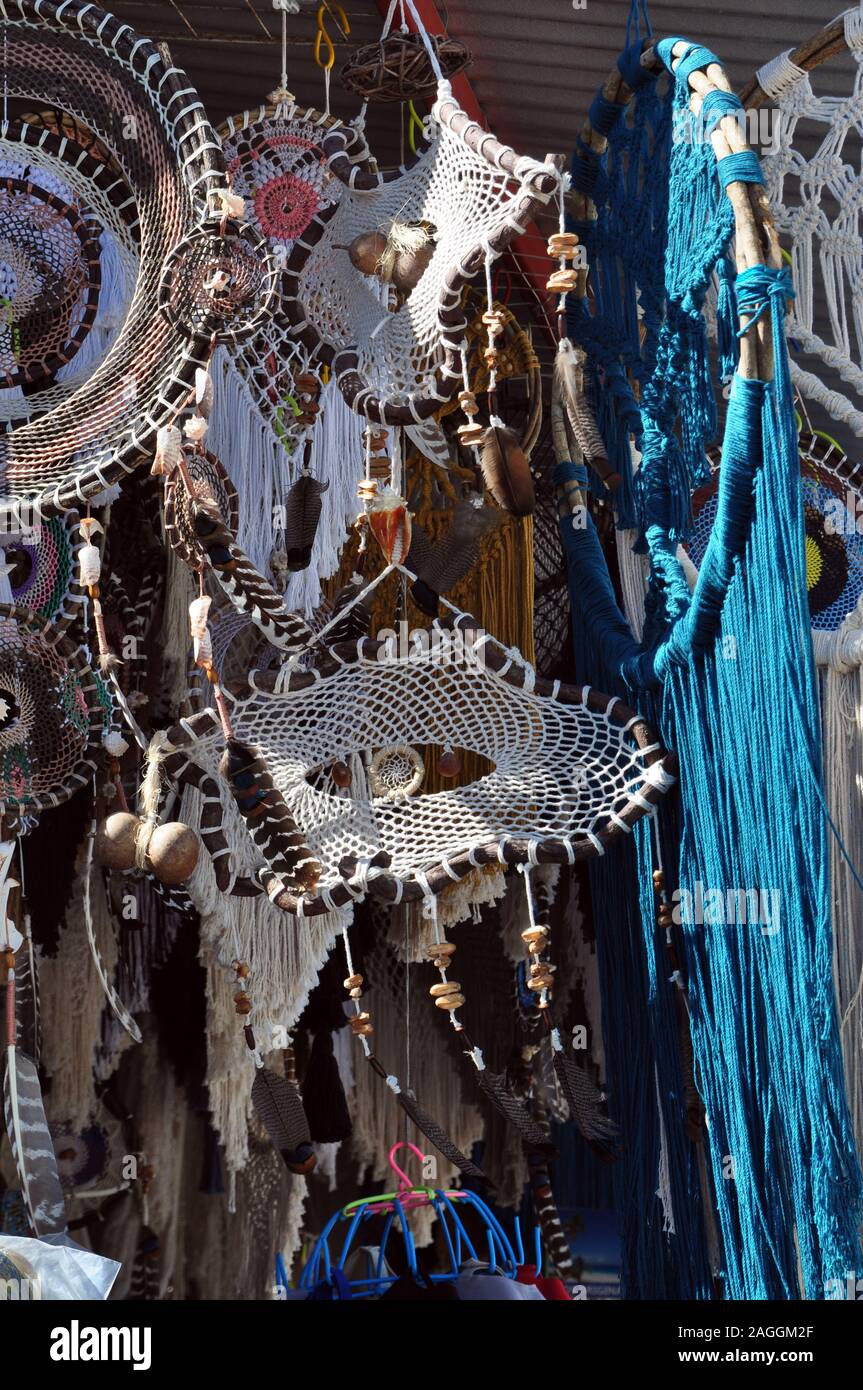 Dream catchers for sale on the street in Tulum, Mexico Stock Photo - Alamy